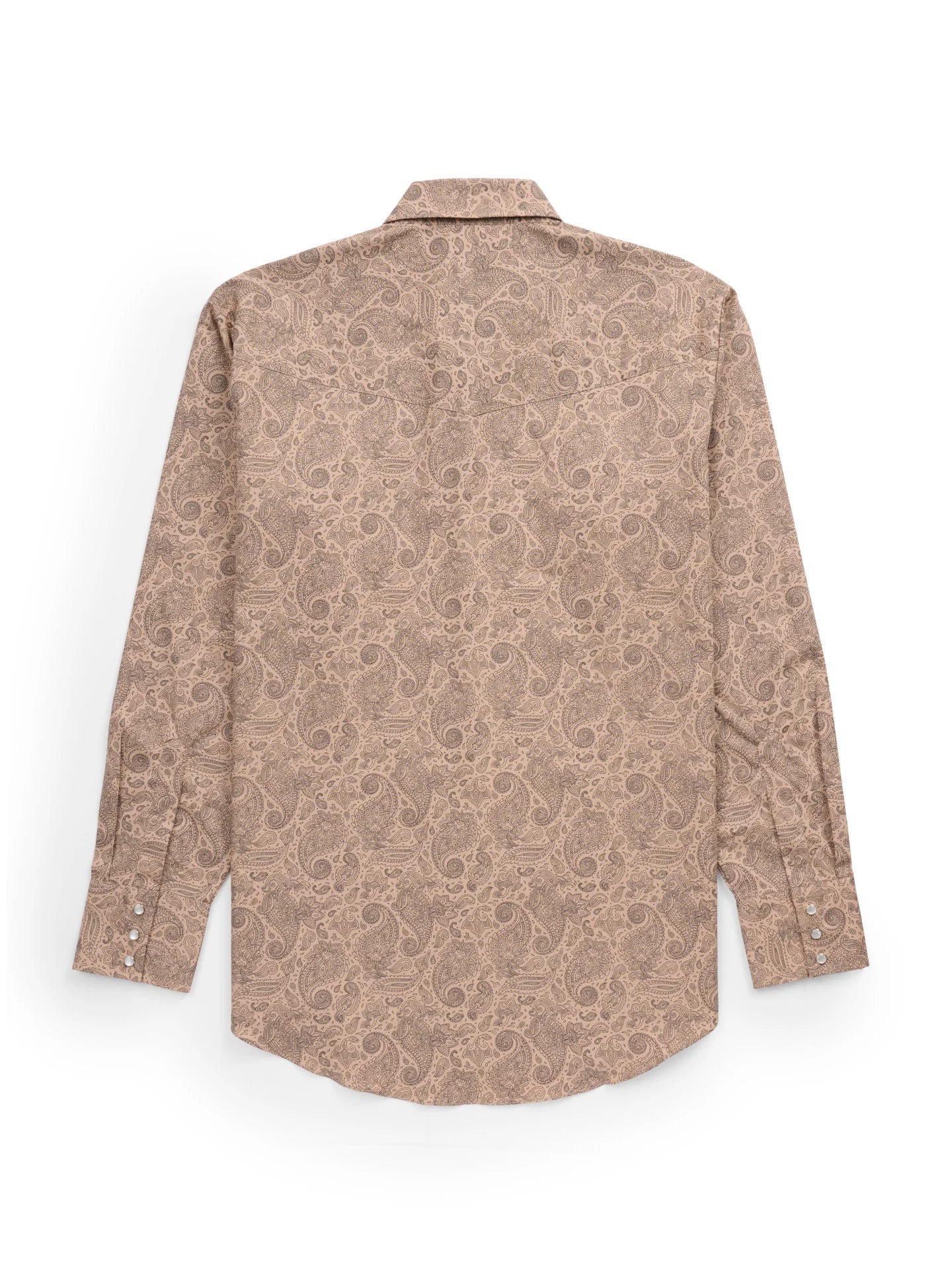 Brown patterned shirt on a white background