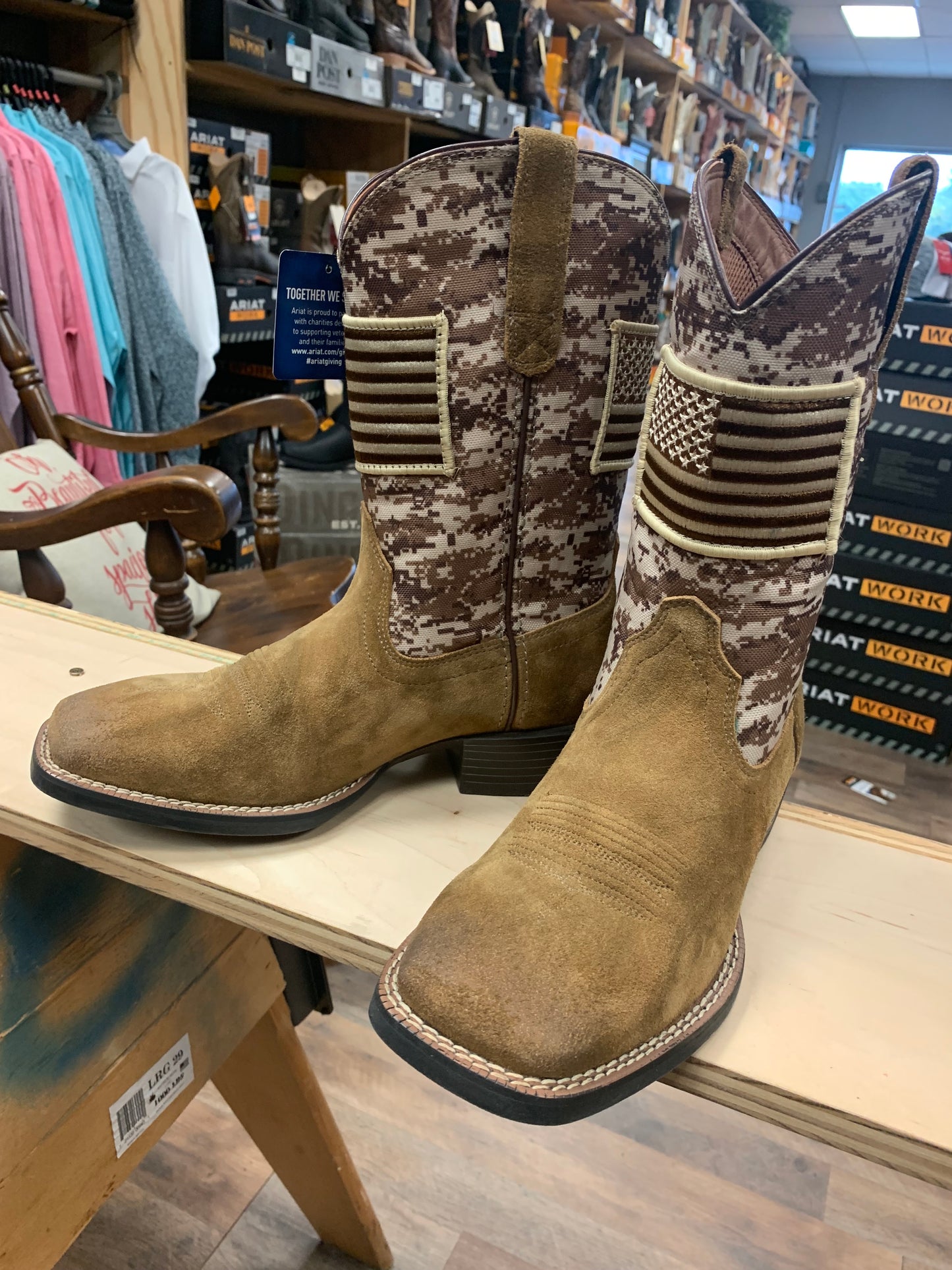 suede flag boot
