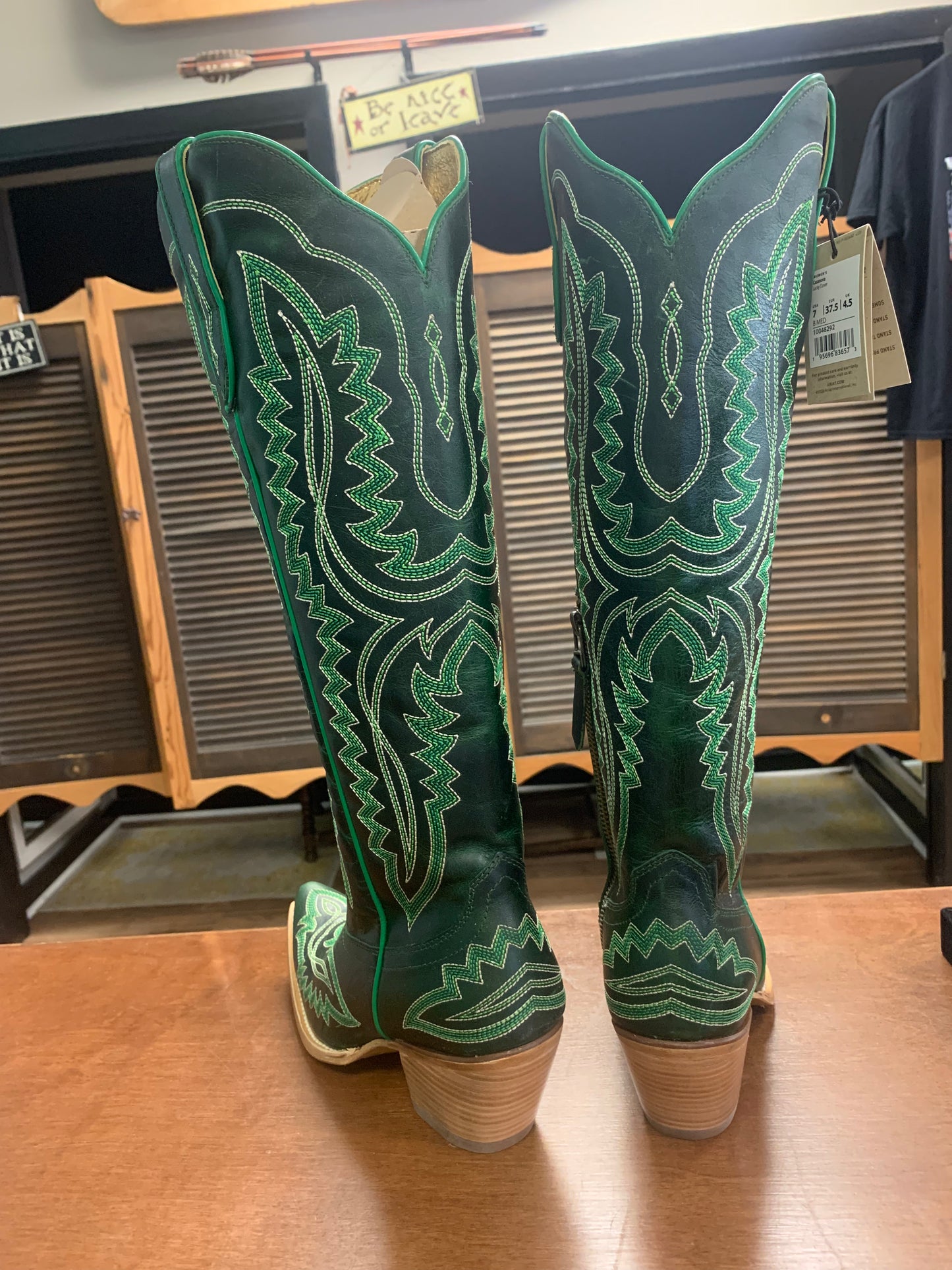 ARIAT WOMEN'S CASANOVA TALL WESTERN BOOTS LUCKY GREEN - SNIP TOE