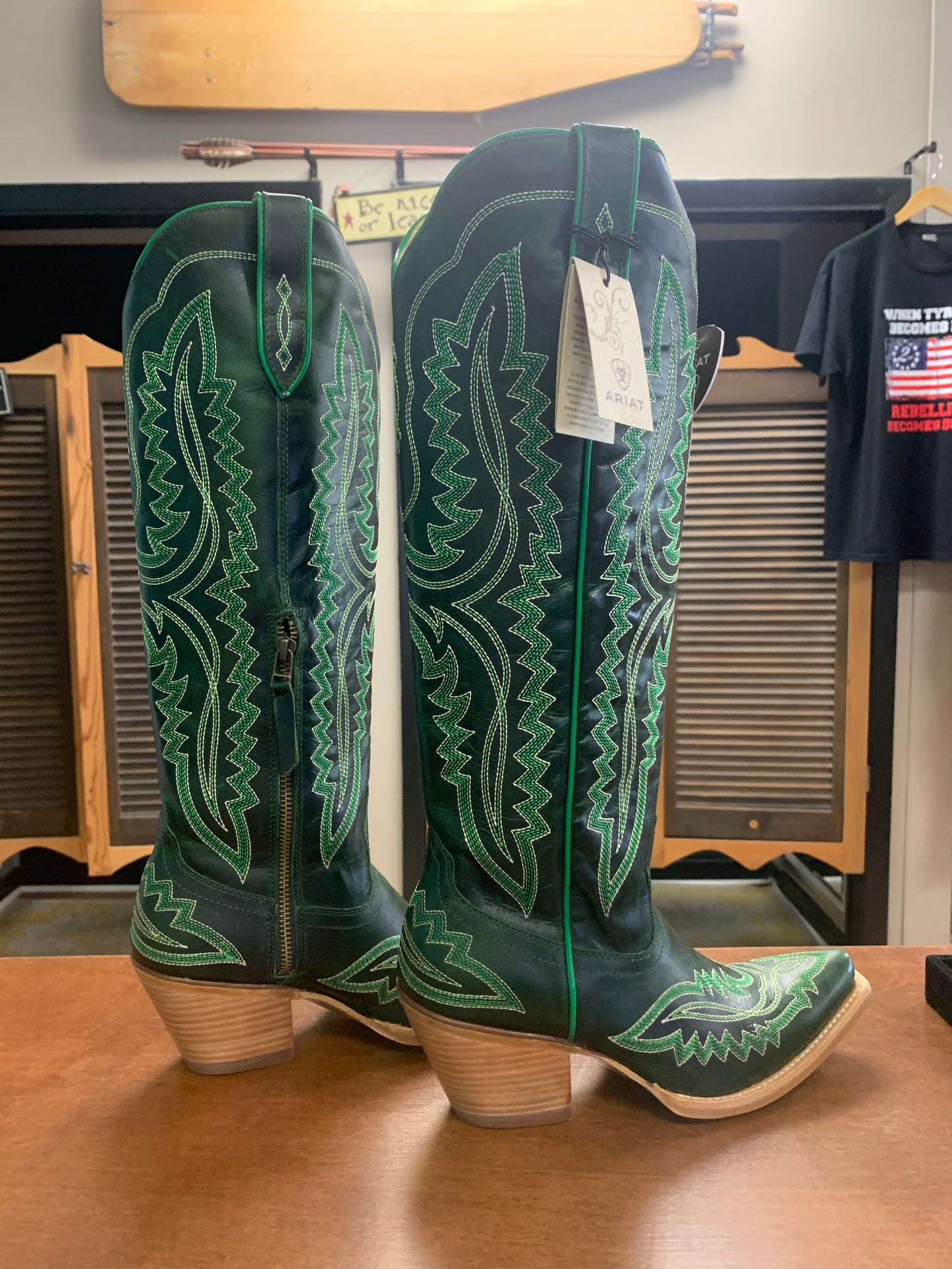 ARIAT WOMEN'S CASANOVA TALL WESTERN BOOTS LUCKY GREEN - SNIP TOE