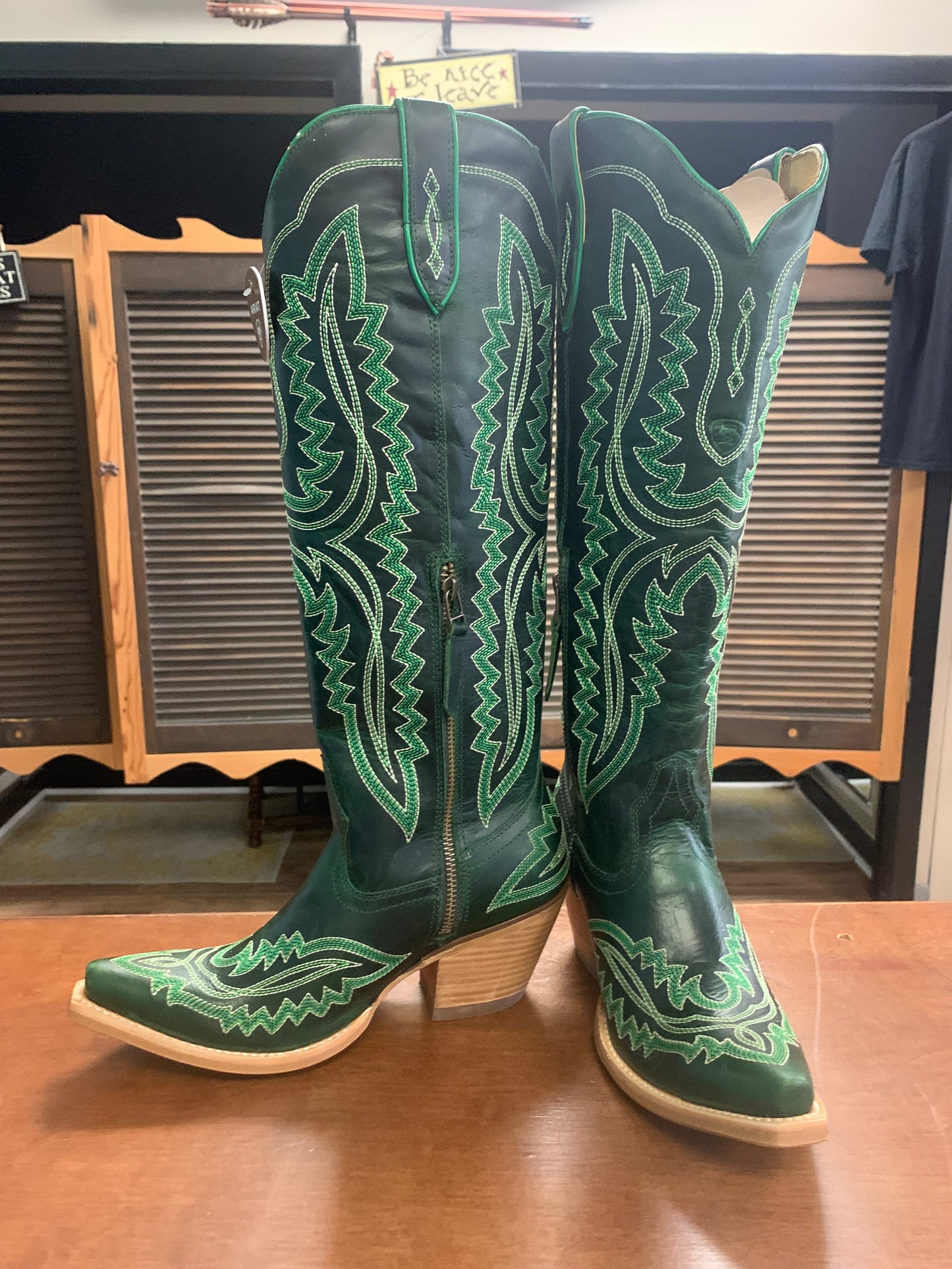 ARIAT WOMEN'S CASANOVA TALL WESTERN BOOTS LUCKY GREEN - SNIP TOE