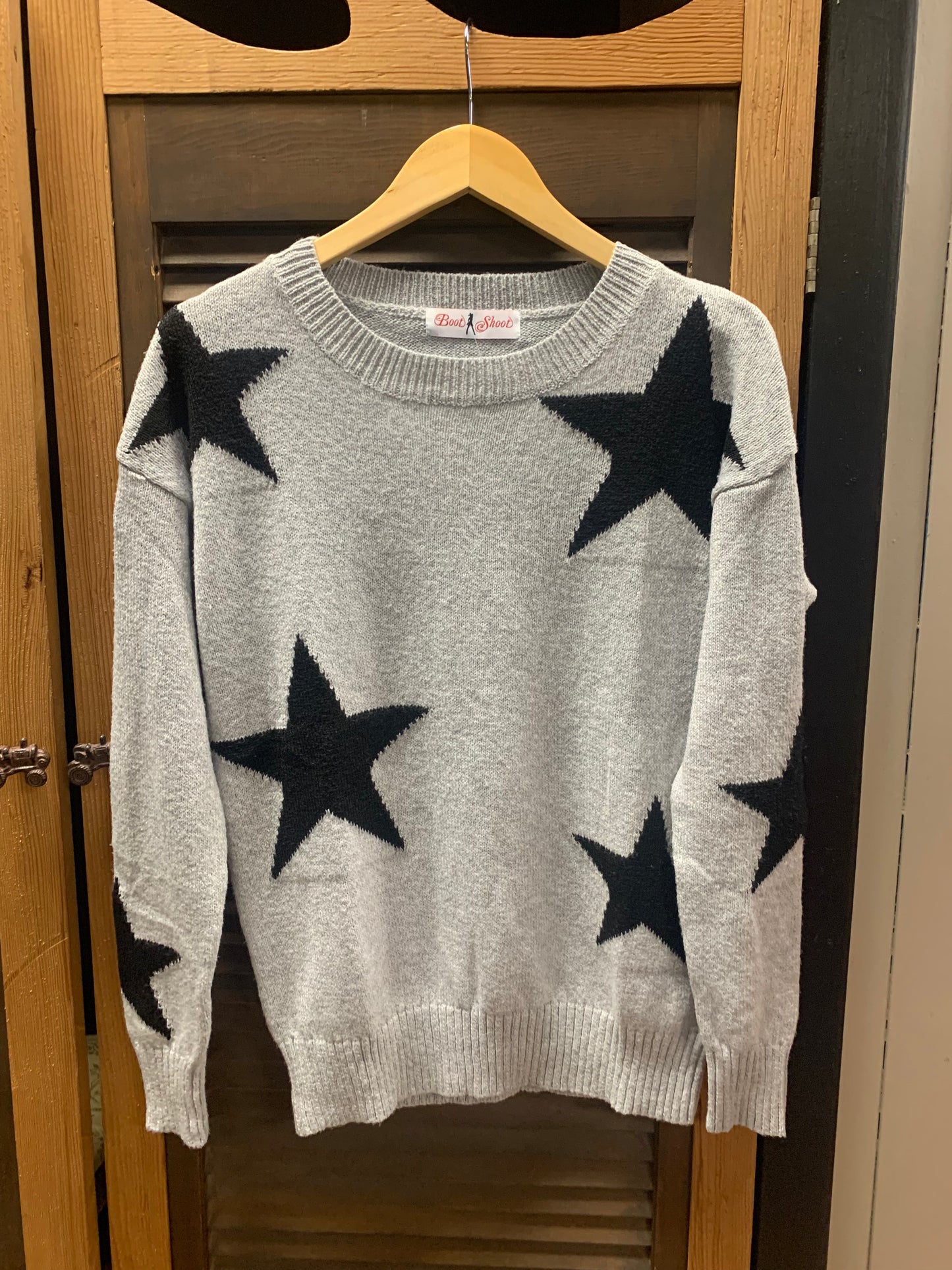 Star Pattern Sweater Crew Neck