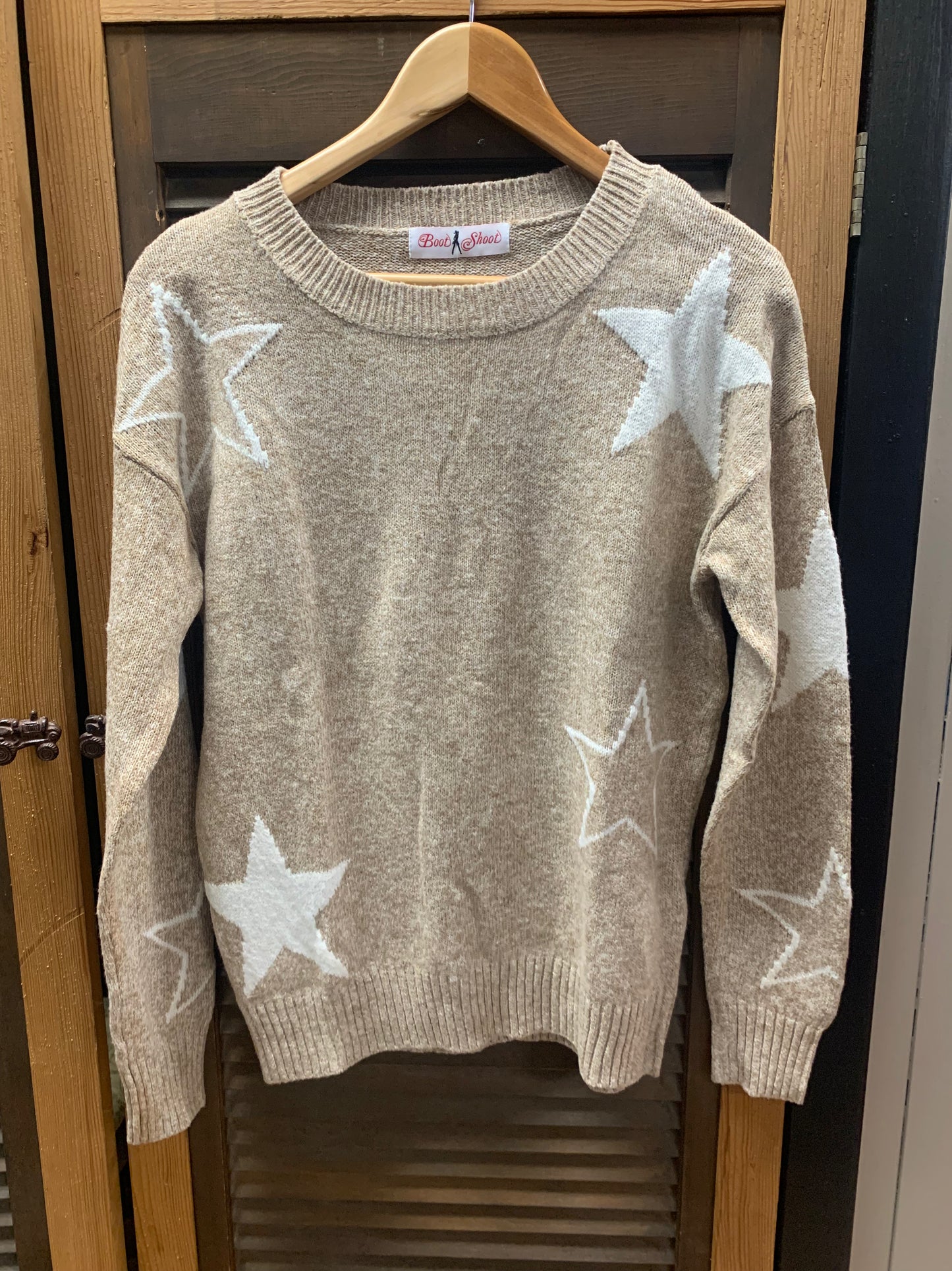 Star Pattern Sweater Crew Neck