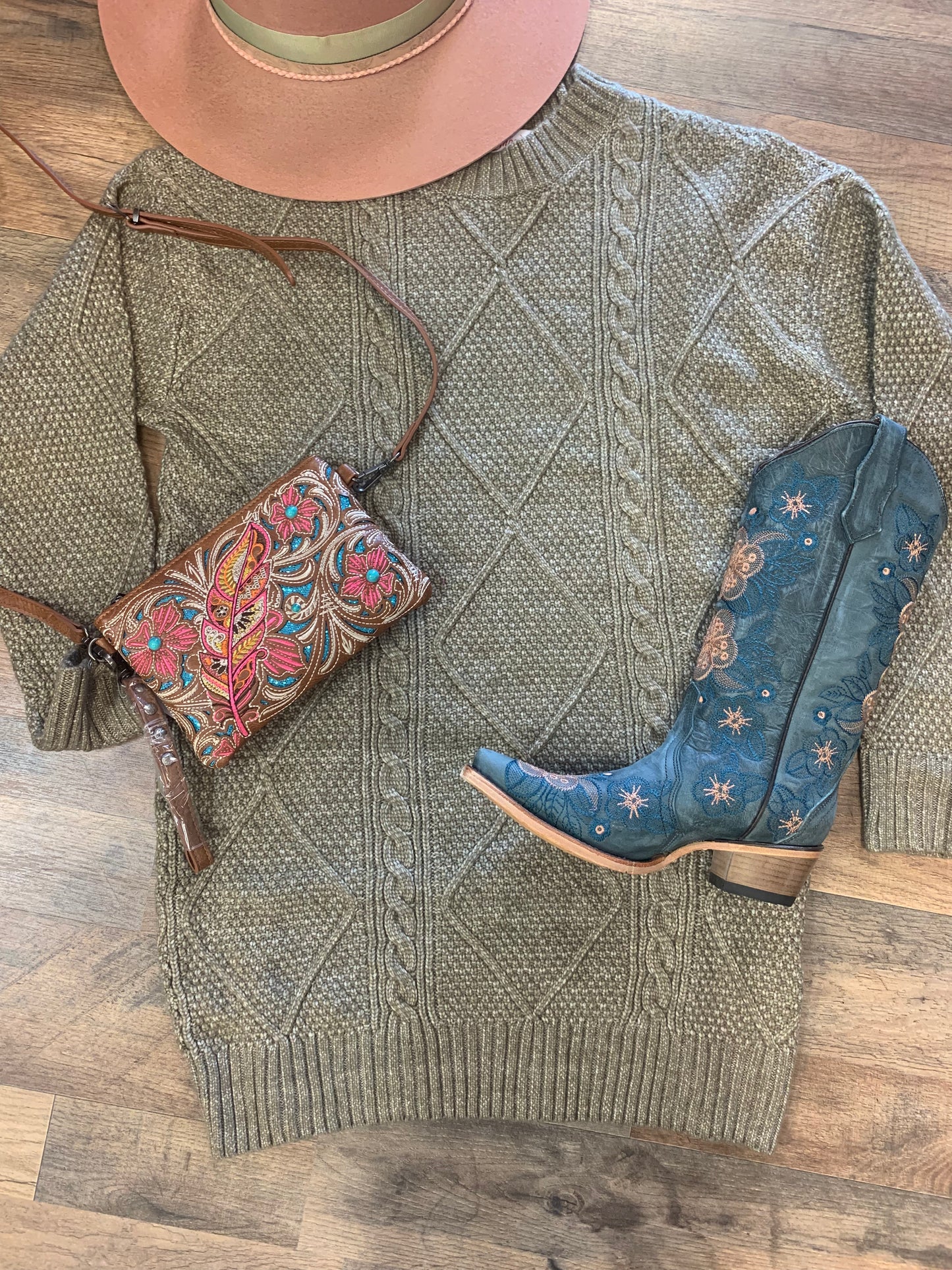 Cable Knit Loose Fit Sweater Dress