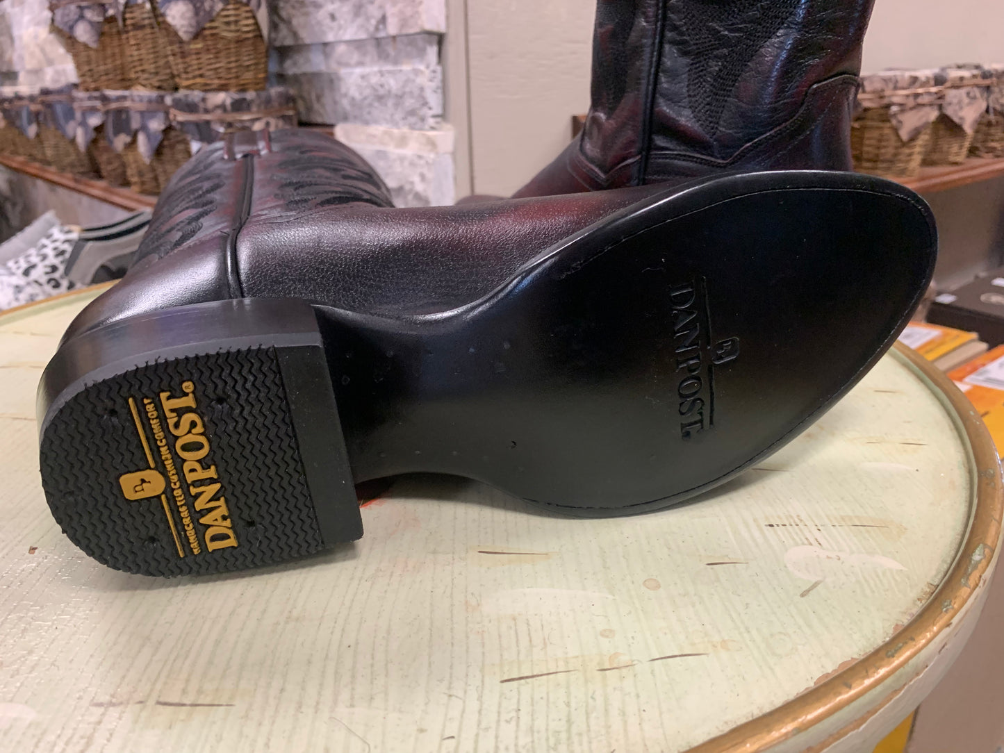 DAN POST MEN'S BLACK CHERRY MIGNON WESTERN BOOTS - MEDIUM TOE