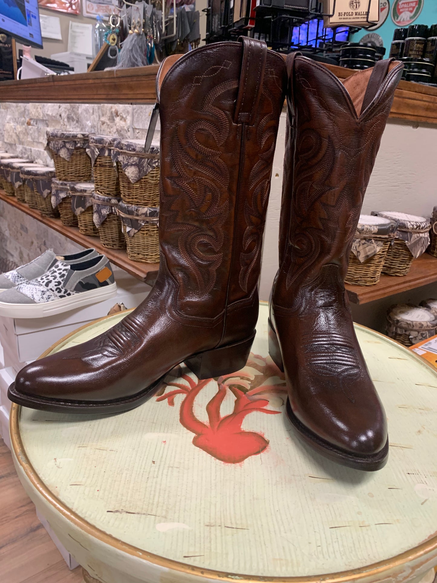 DAN POST MEN'S TAN MIGNON WESTERN BOOTS - MEDIUM TOE