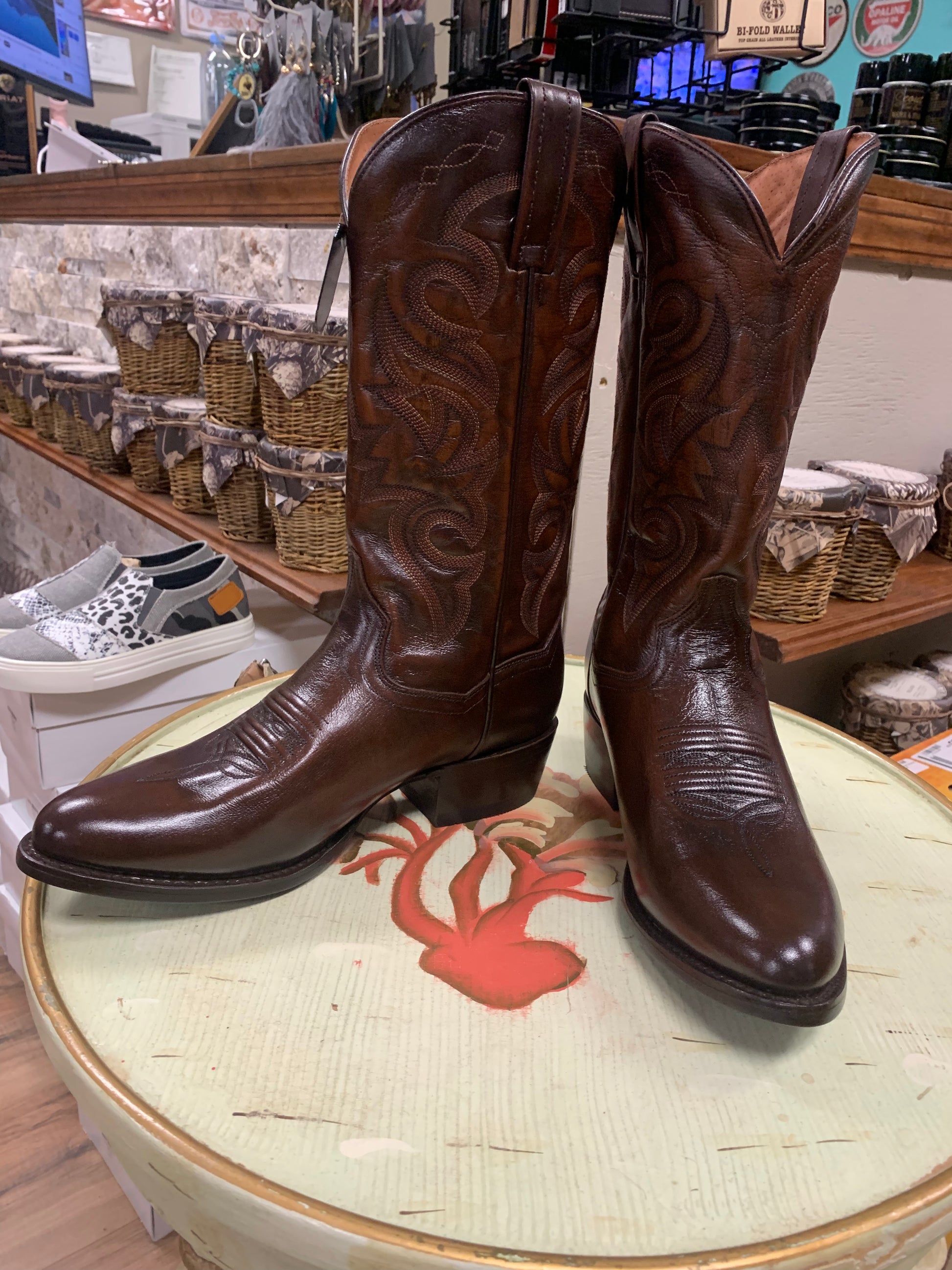 DAN POST MEN'S TAN MIGNON WESTERN BOOTS - MEDIUM TOE