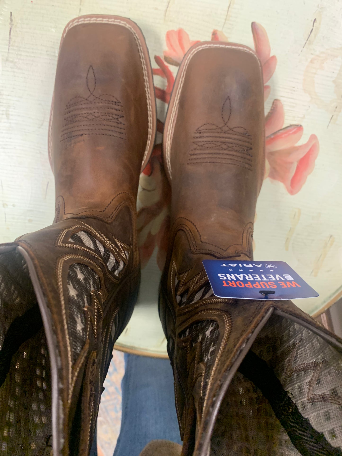 ARIAT MEN'S HYBRID VENTTEK WESTERN BOOTS - BROAD SQUARE TOE