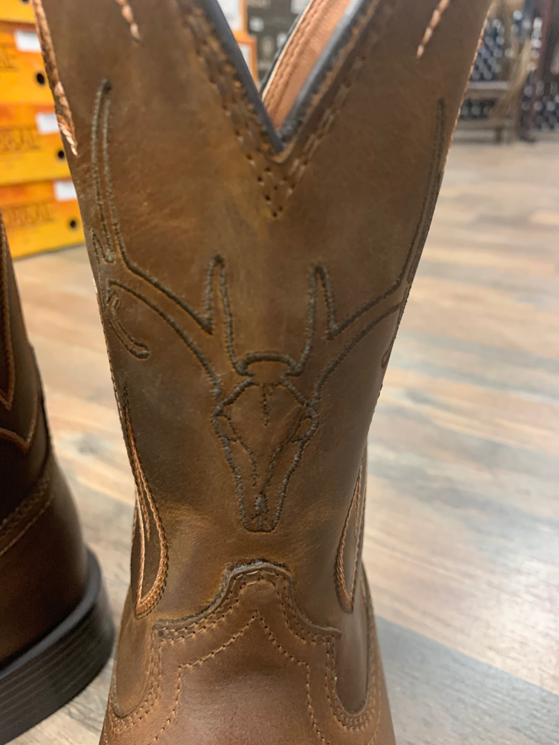 Ariat Men's Sport Outdoor Deer Skull Distressed Brown Boots 10038330