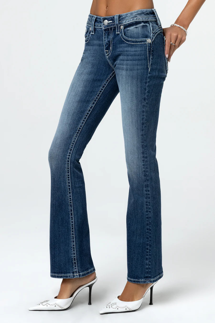 Miss Me Winged Spirit Mid-Rise Bootcut Jeans