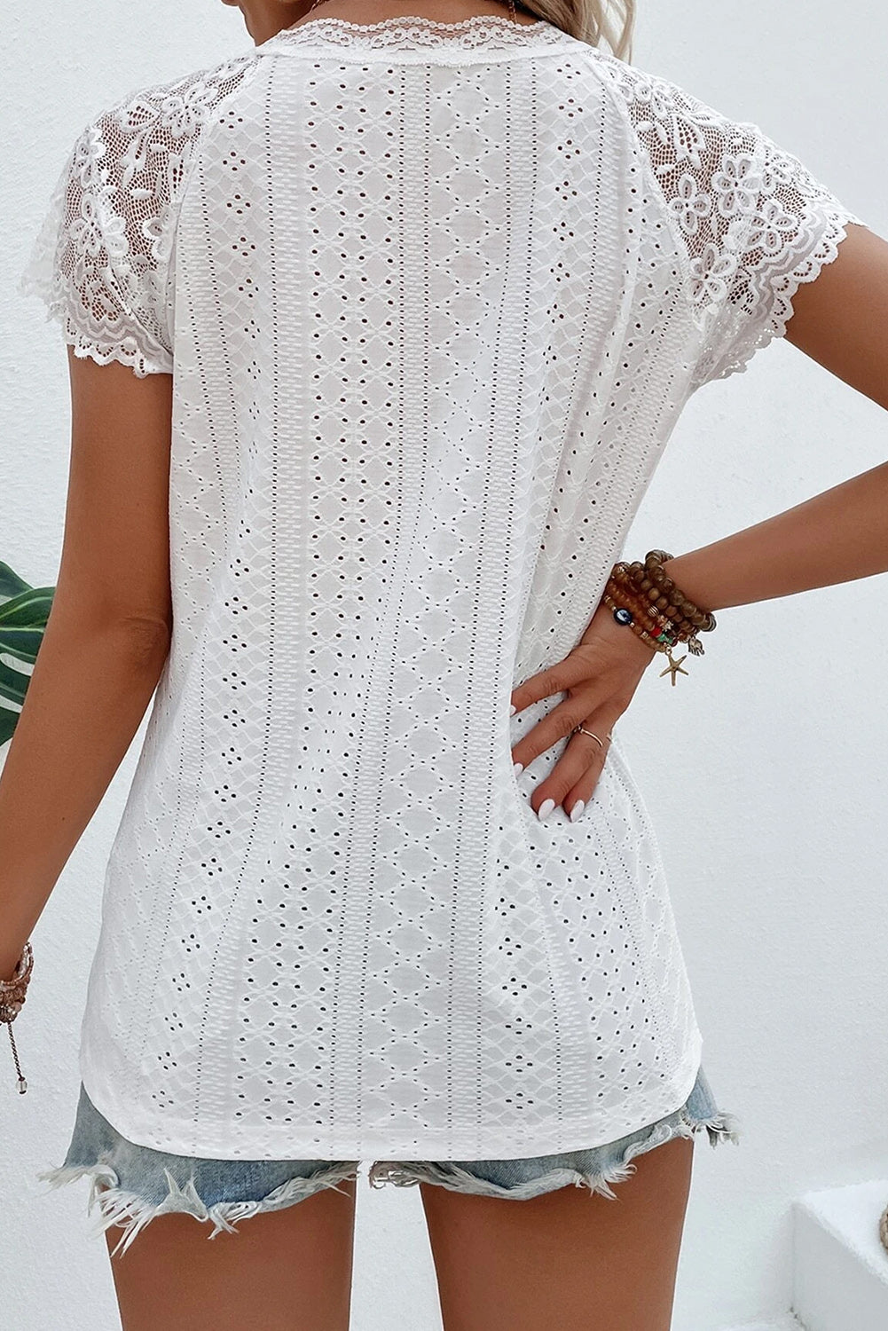 White Eyelet Tee