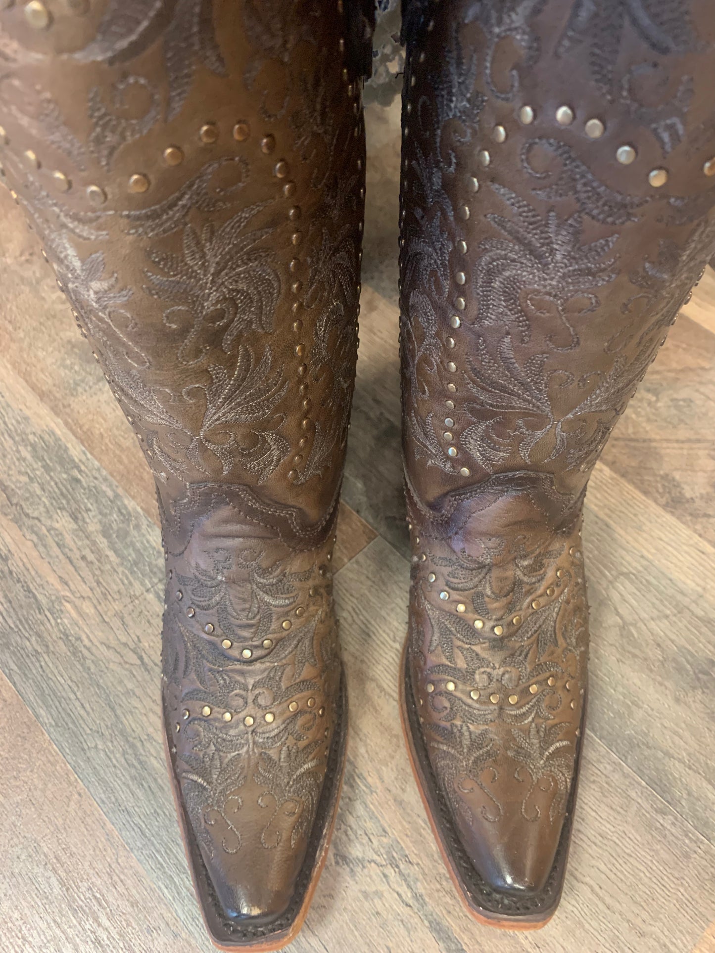 Corral Boots Women's Corral Leather Boots Handcrafted Maple C3972