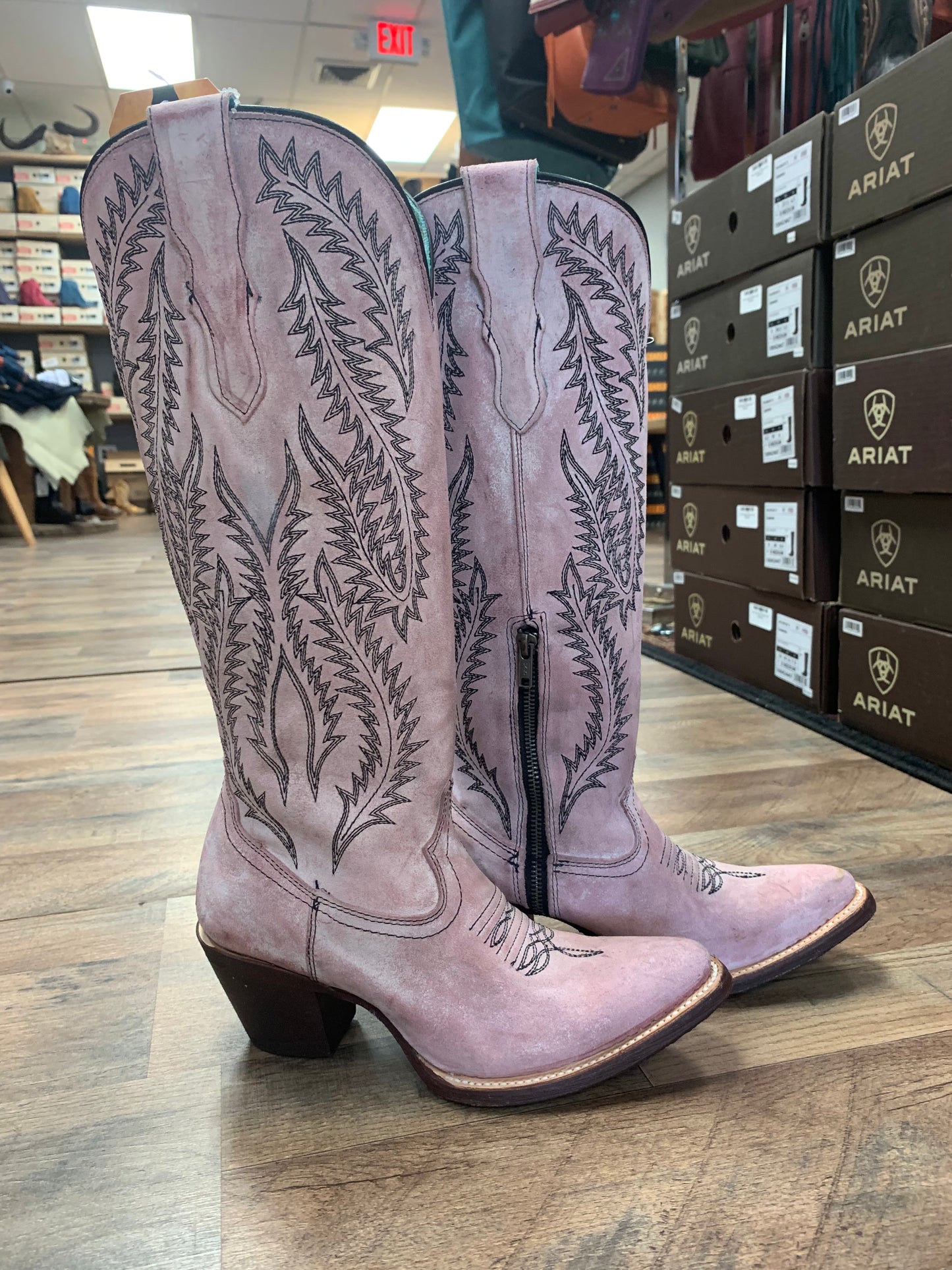 Corral Rose Embroidery Tall Top E1447