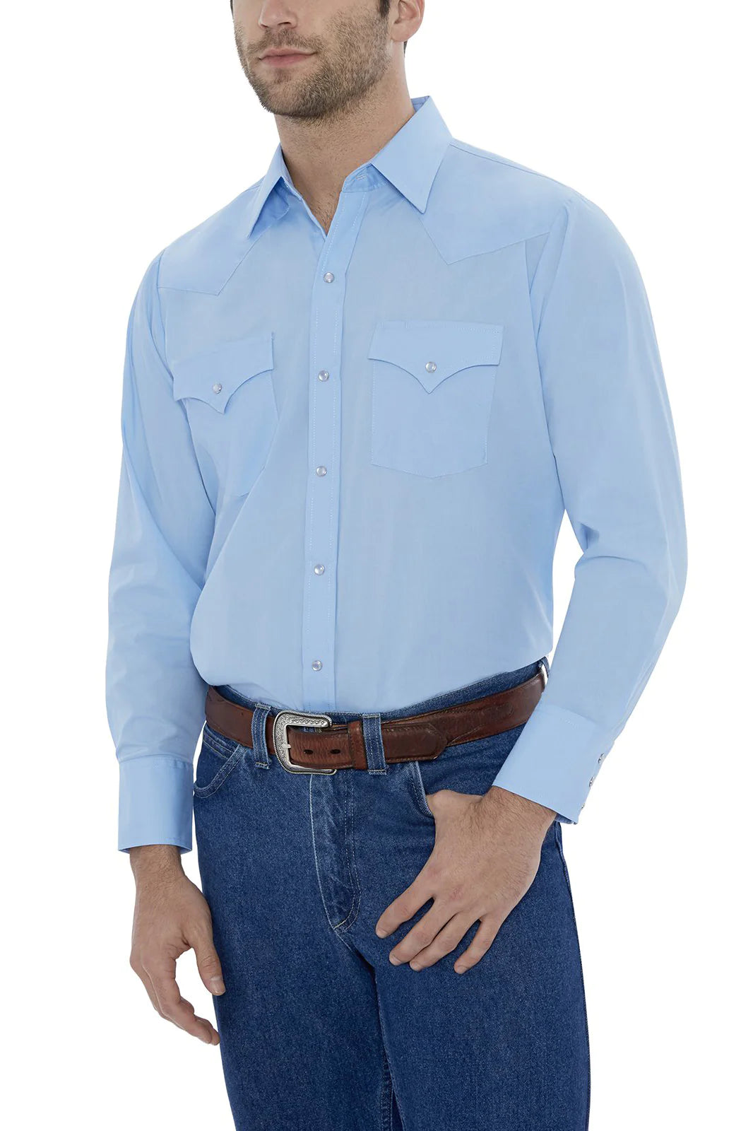 Men's Ely Cattleman Long Sleeve Solid Western Snap Shirt