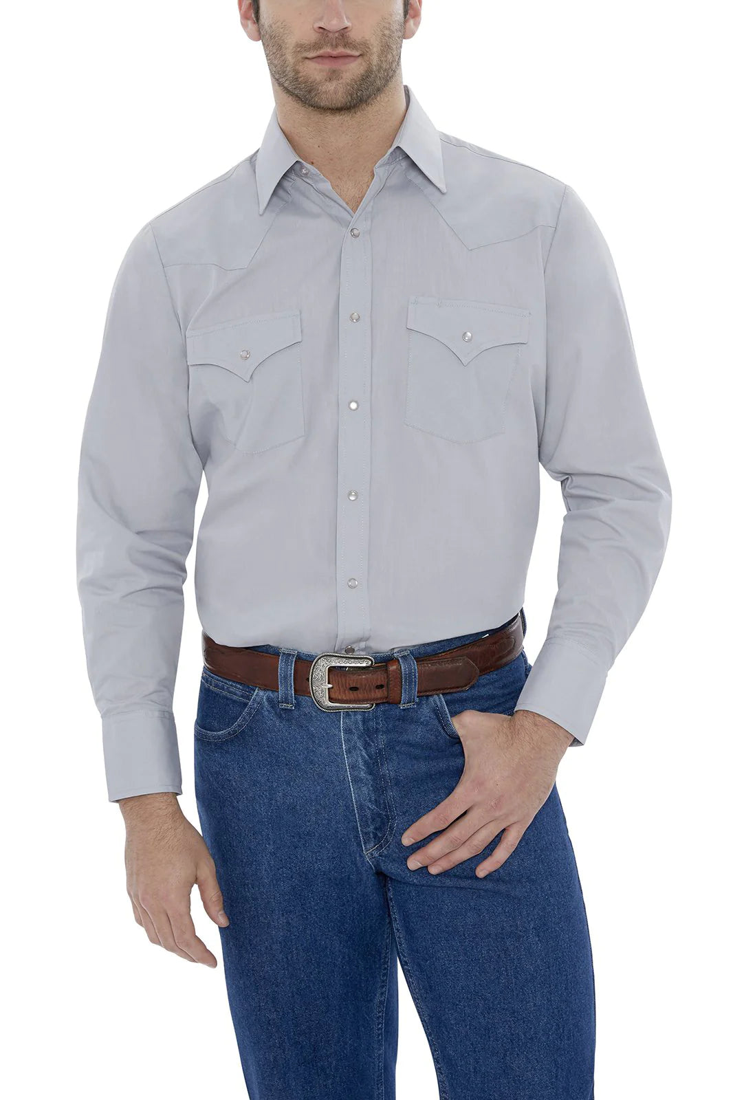  Ely Cattleman Long Sleeve Solid Western Snap Shirt