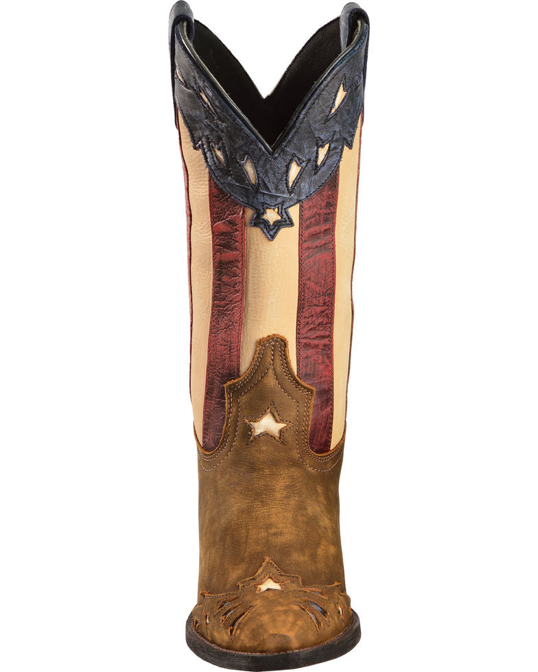 LAREDO WOMEN'S KEYES STARS & STRIPES COWGIRL BOOTS - SNIP TOE