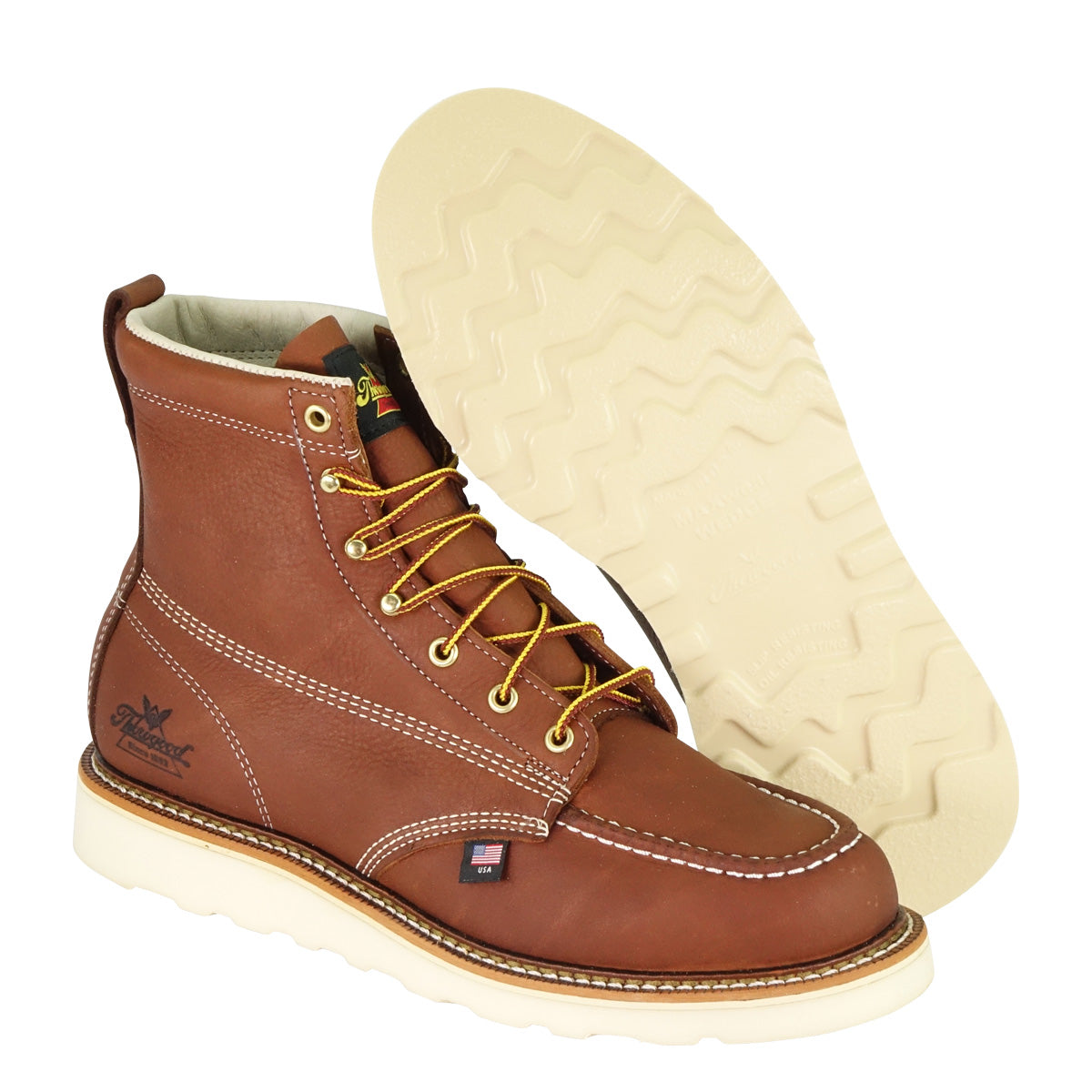 THOROGOOD AMERICAN HERITAGE – 6″ TOBACCO MOC TOE – MAXWEAR WEDGE™