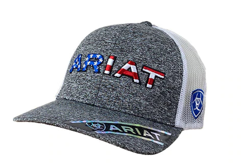 ARIAT MNS EMBRDRD USA GRY CAP A300009406