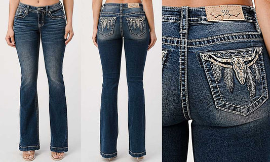 FEATHERY LONGHORN MID-RISE BOOTCUT M3783B / K1181