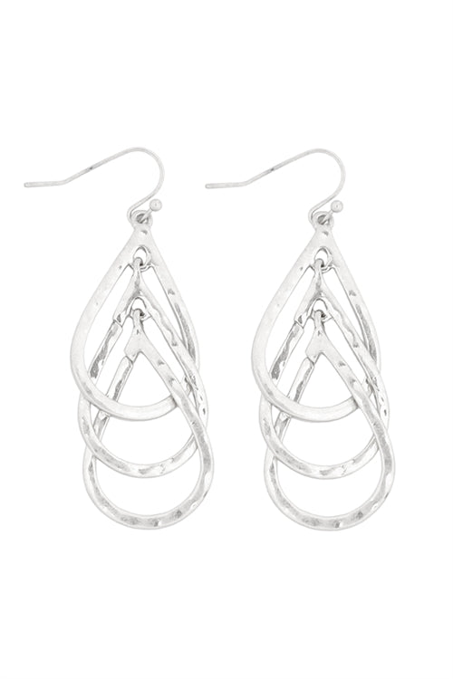TEARDROP LAYERED DROP HOOK EARRINGS - Boot N Shoot