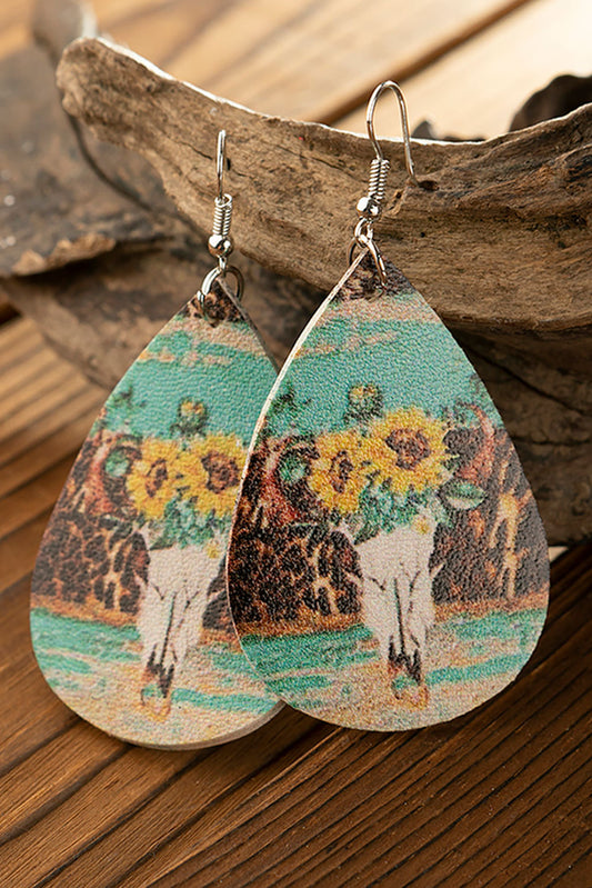 Sunflower Skull Earrings