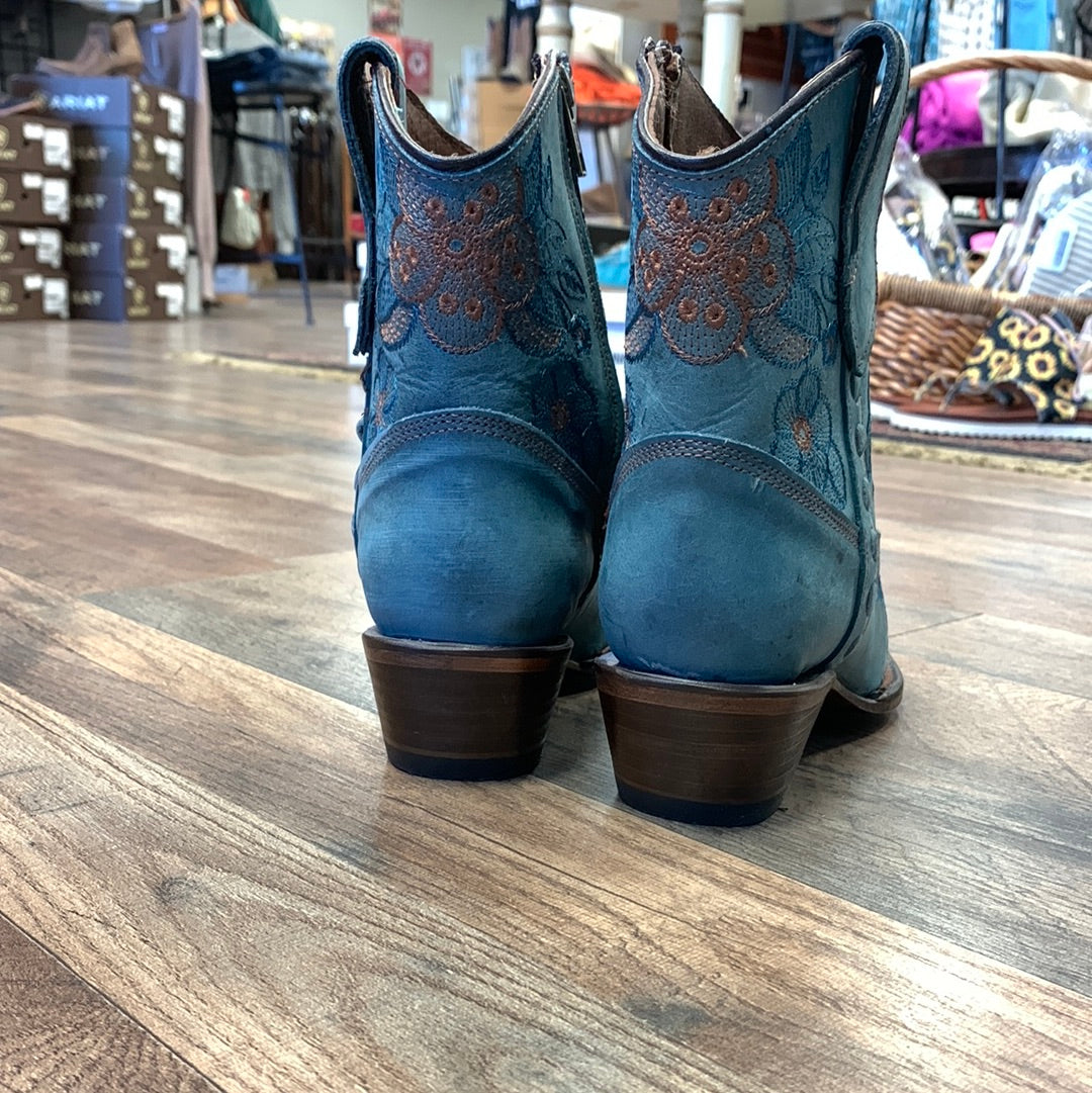 CIRCLE G BY CORRAL WOMEN'S ANKLE FLOWERED EMBROIDERED BOOTIE