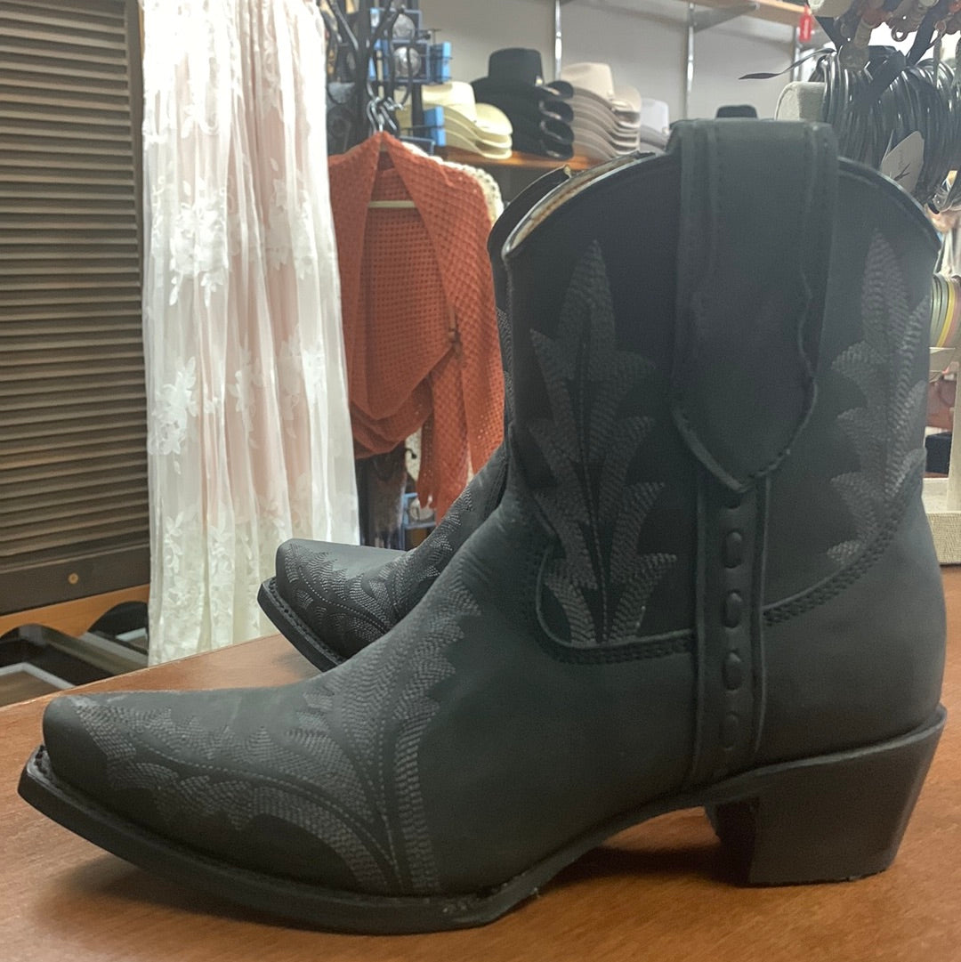 CORRAL  Circle G Women's Black Embroidery Zipper Ankle Boot L5701