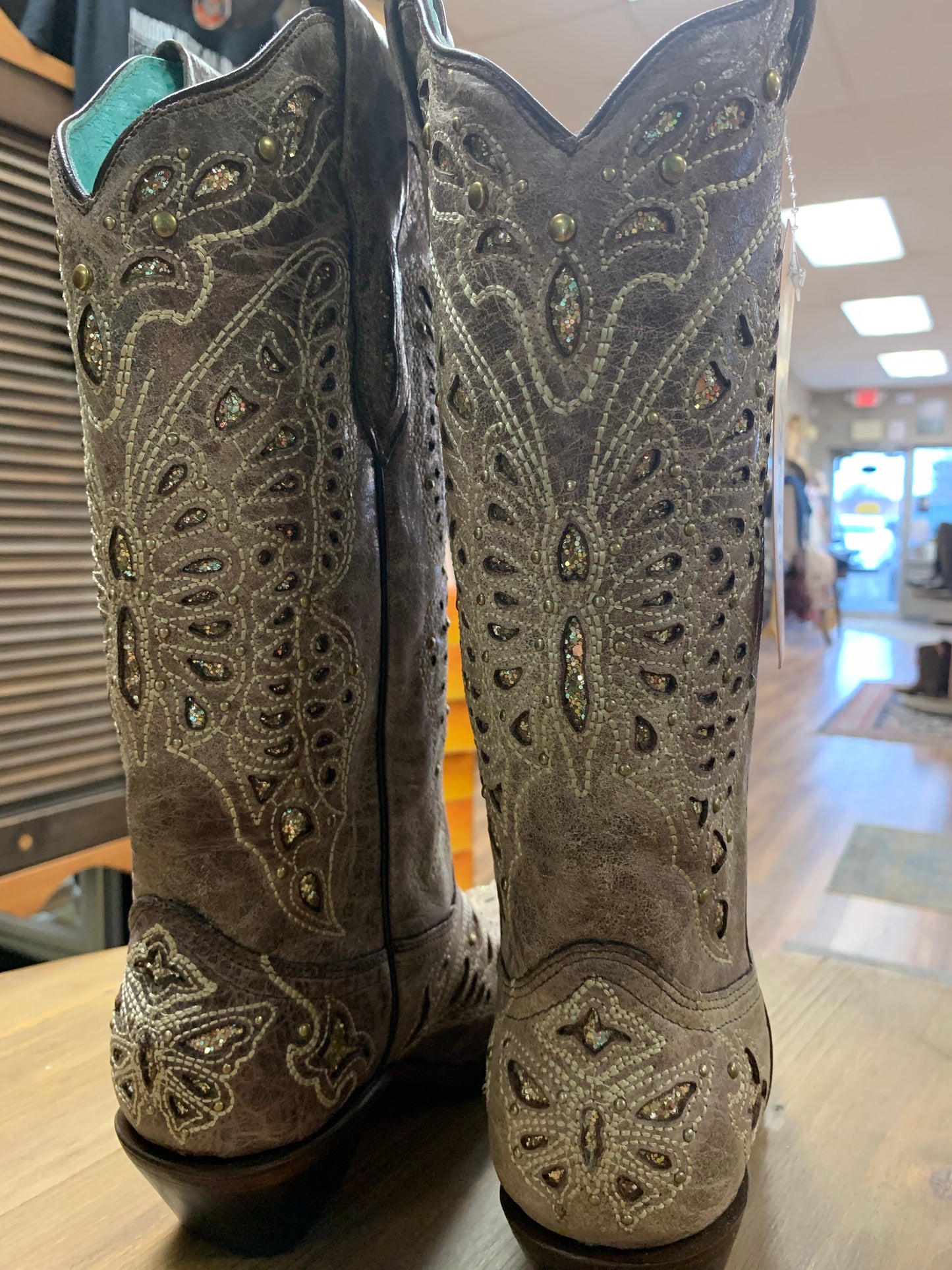 Corral Womens Glitter Butterfly Cowboy Boots A4088