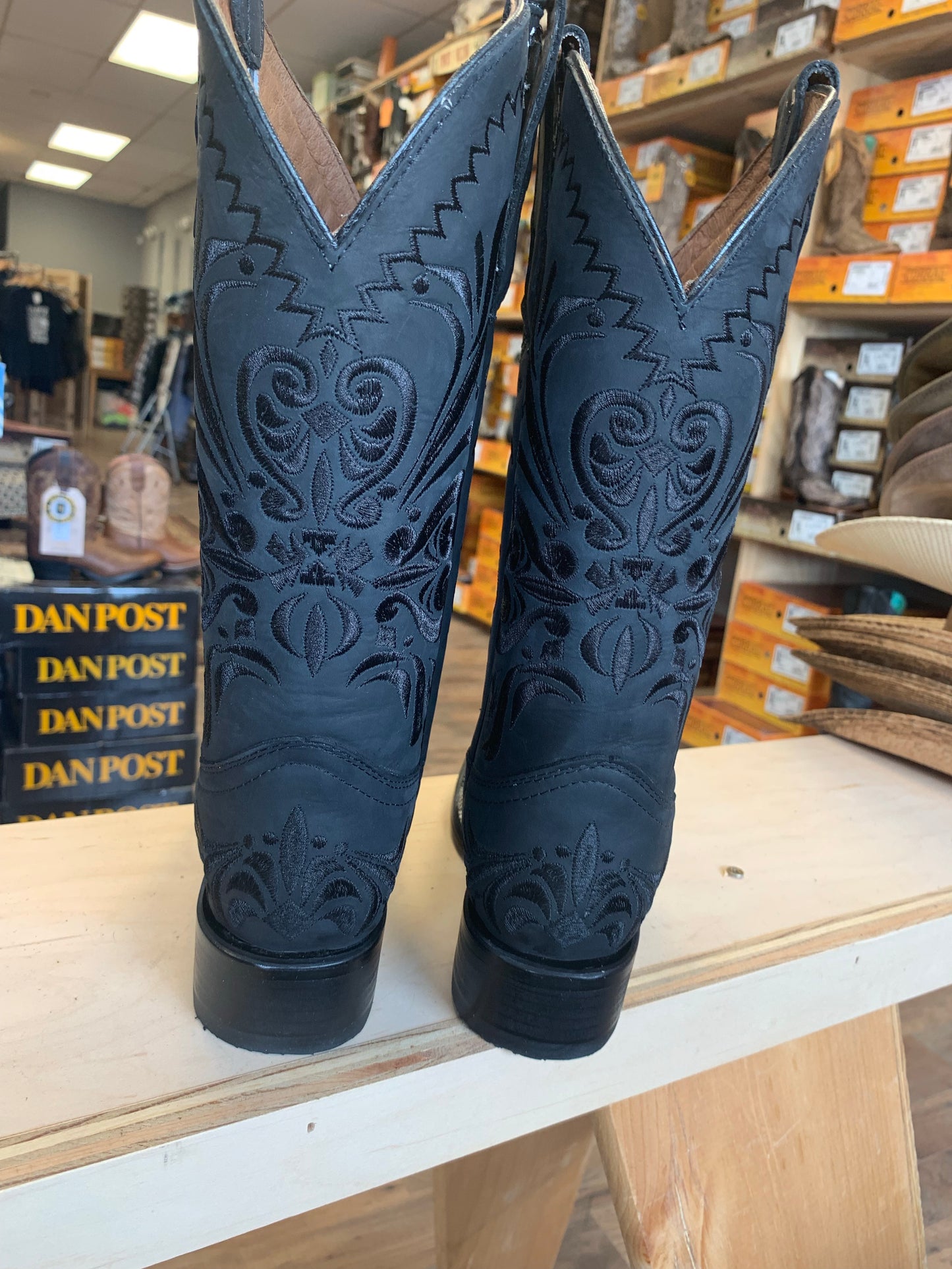 Women's Black Embroidery Wide Square Toe Boot by Corral L5464 - Boot N Shoot