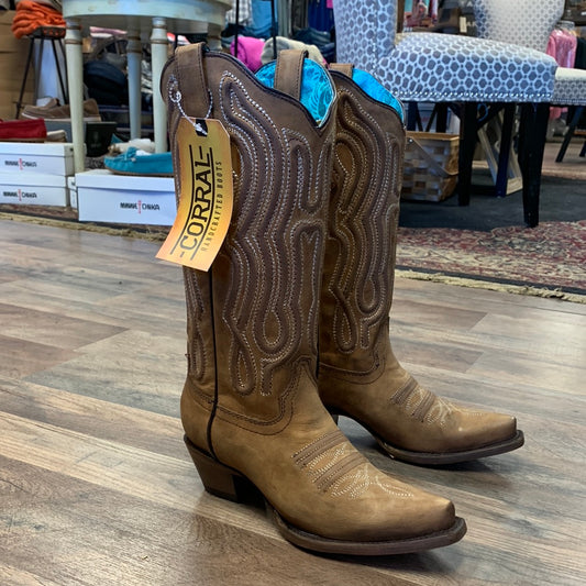 Corral Women's Shedron Inlay Snip Toe Western Boot C3869