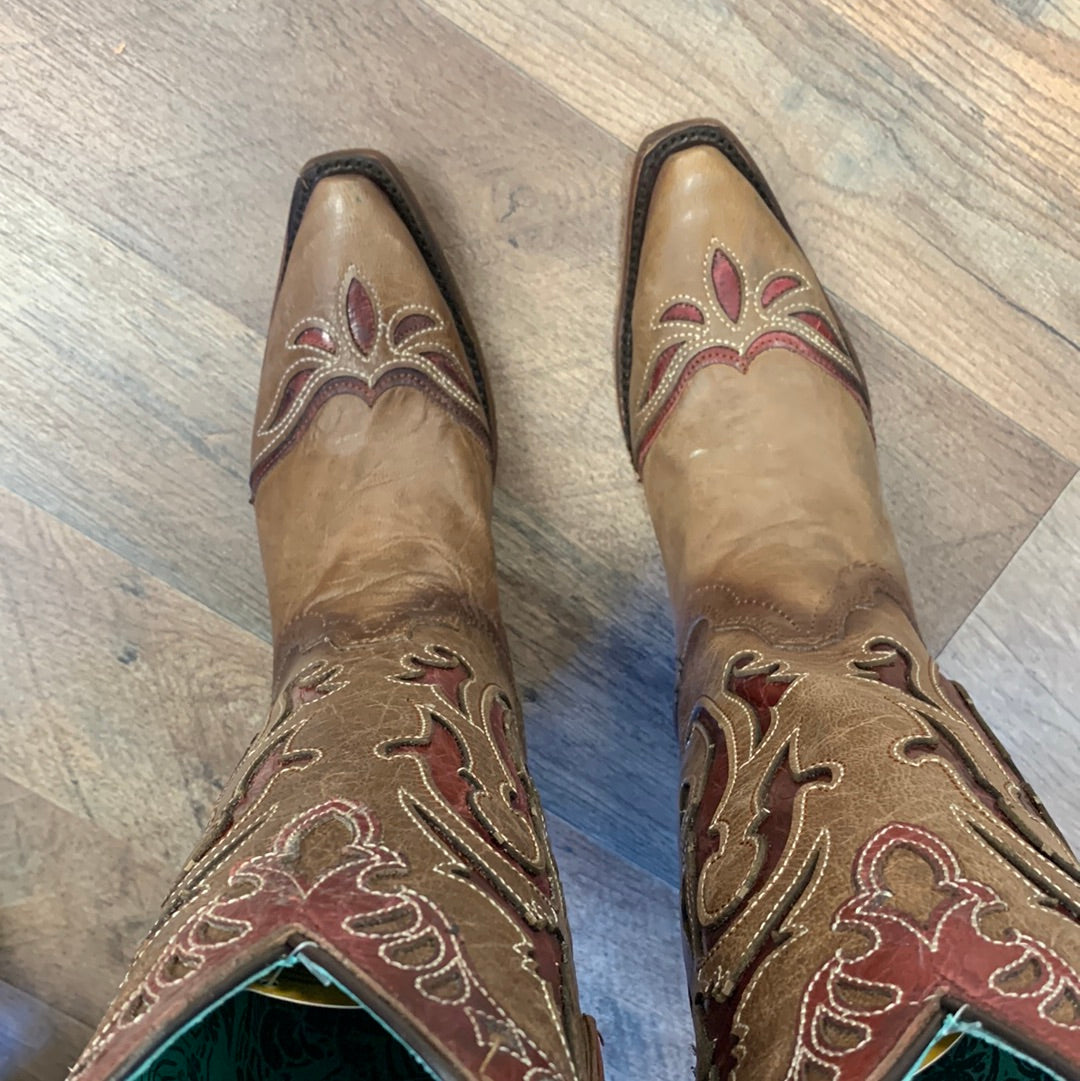 Corral Women's Orix Inlay & Embroidery Western Cowgirl Boots C3924