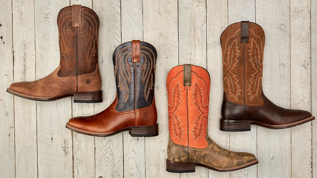 western boots on a white background