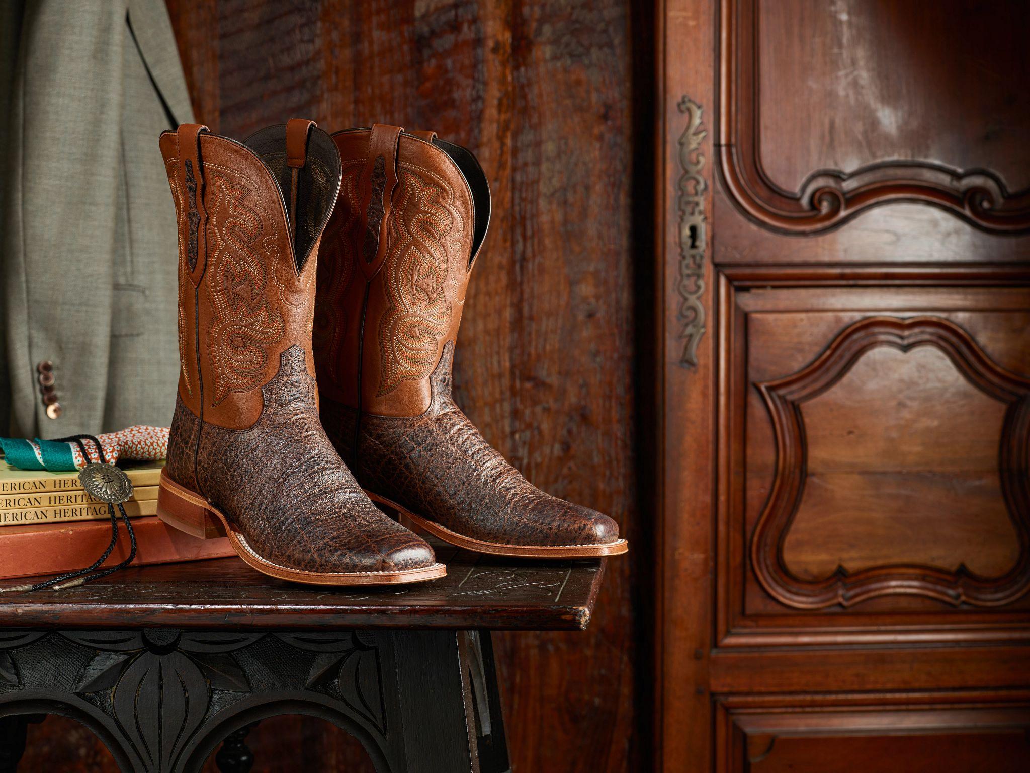 rustic brown cowboy boots