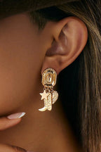 Gold Cowgirl Boot and Hat Earrings