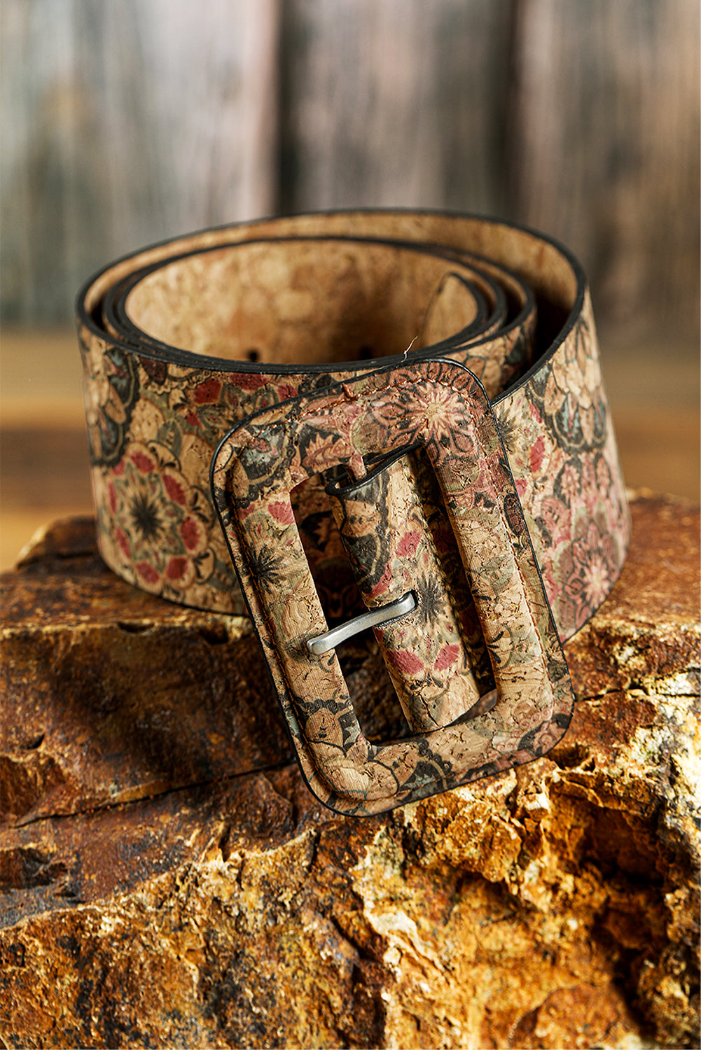 Western Floral Print Faux Leather Waist Belt