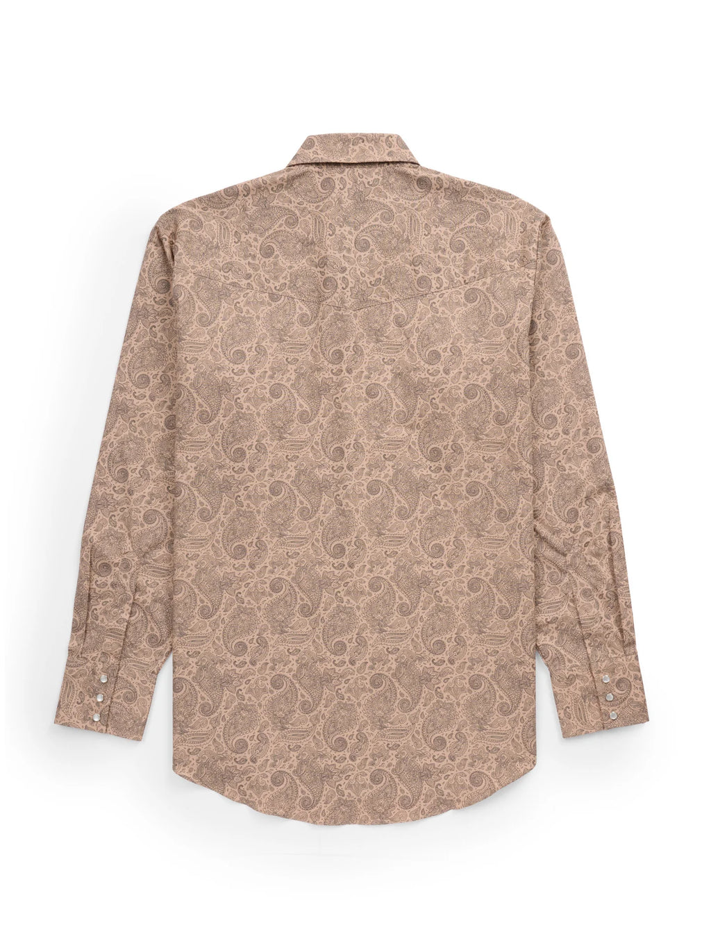 Brown patterned shirt on a white background