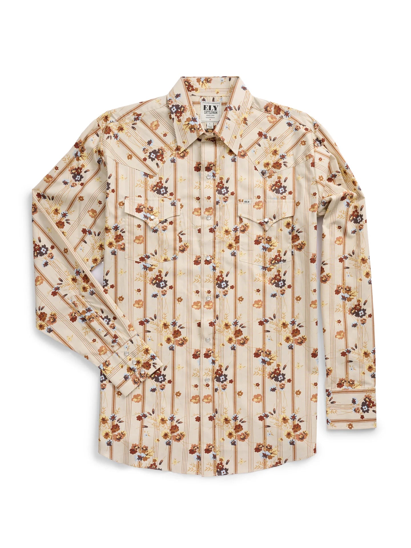 Floral patterned shirt on a white background