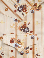 Close-up of a shirt with floral and striped pattern