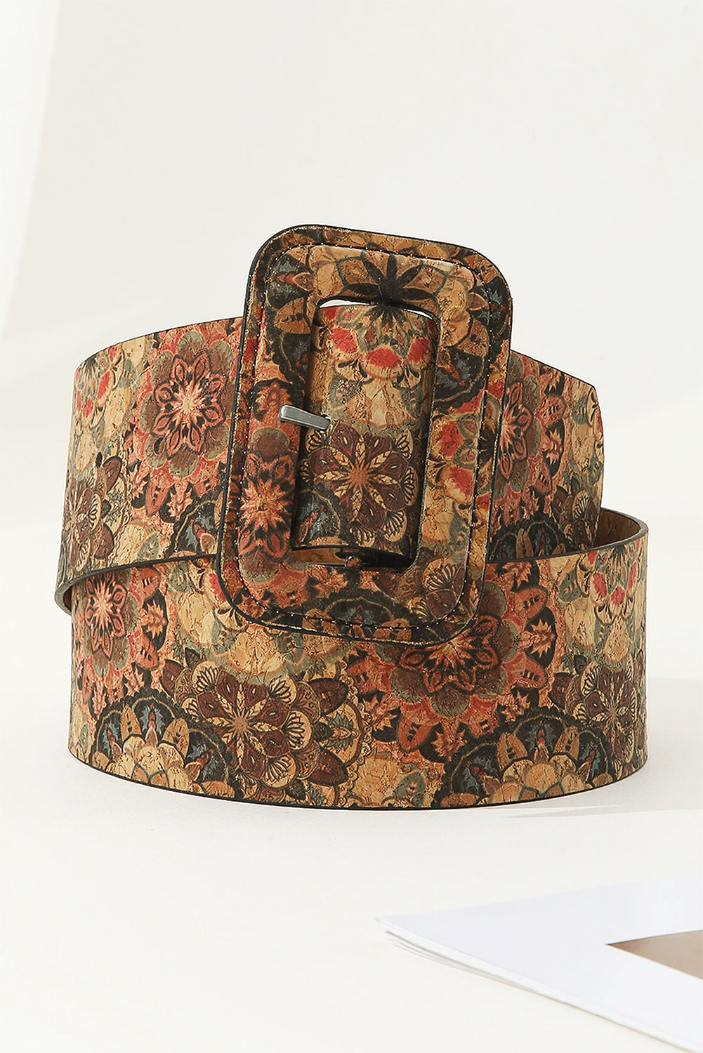 Western Floral Print Faux Leather Waist Belt
