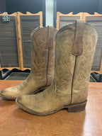 Circle G by Corral Men's Tan Embroidery Round Toe Brown Western Boots L5888
