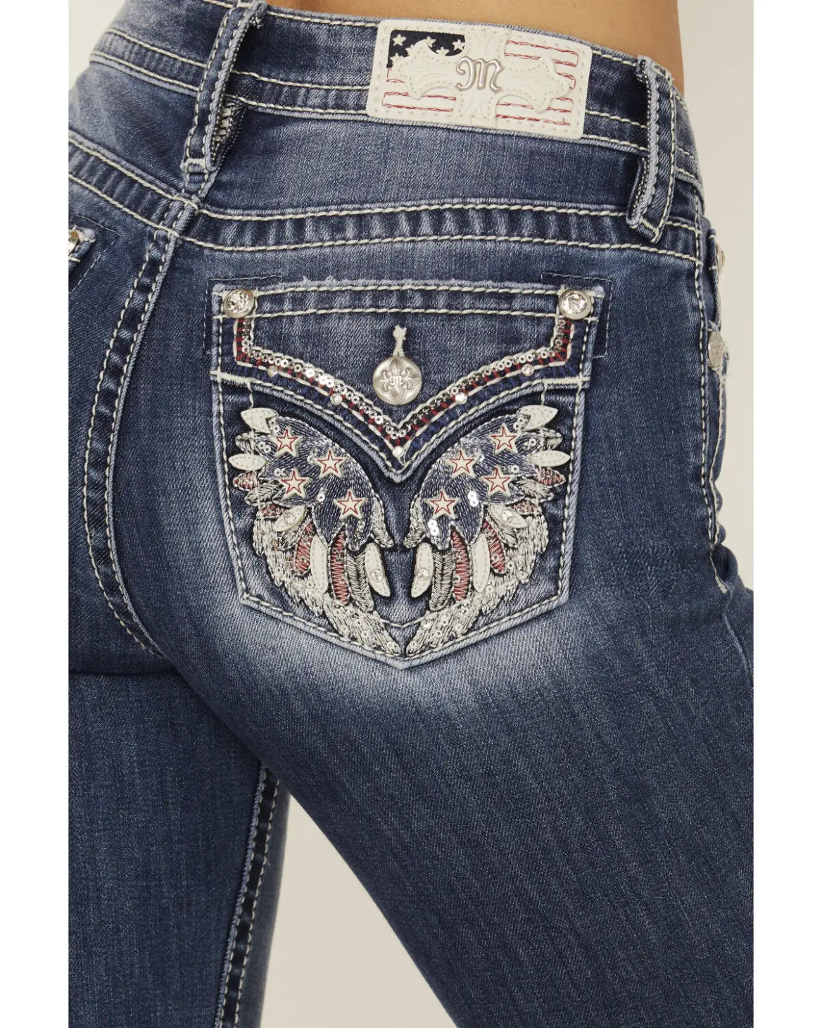 PATRIOTIC FLAG DENIM POCKETS