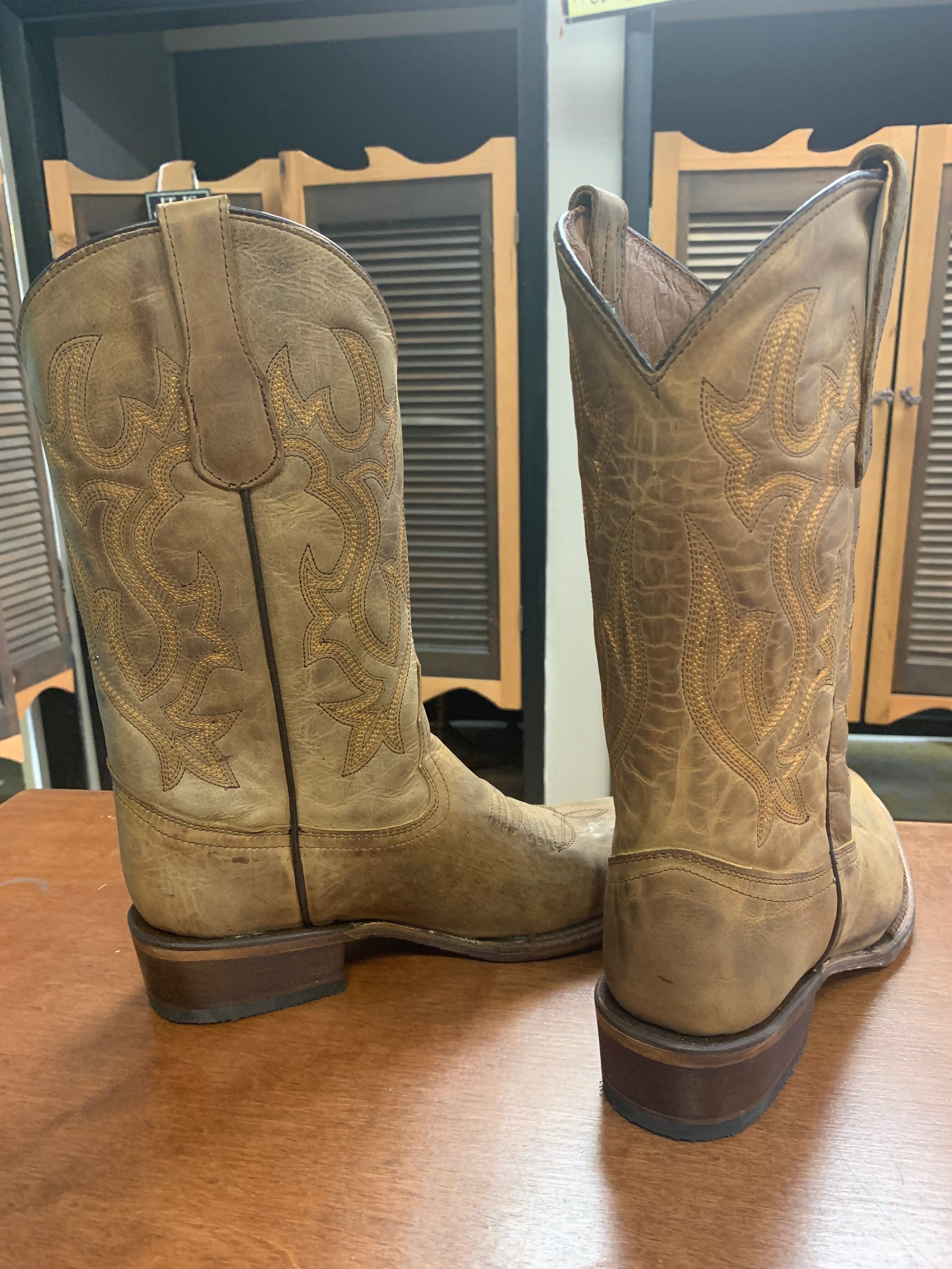 Circle G by Corral Men's Tan Embroidery Round Toe Brown Western Boots L5888