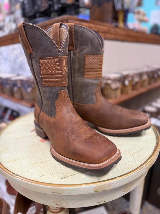 Ariat Casper Brown with Cave Tan Hybrid Patriot Country Men's Western Boot