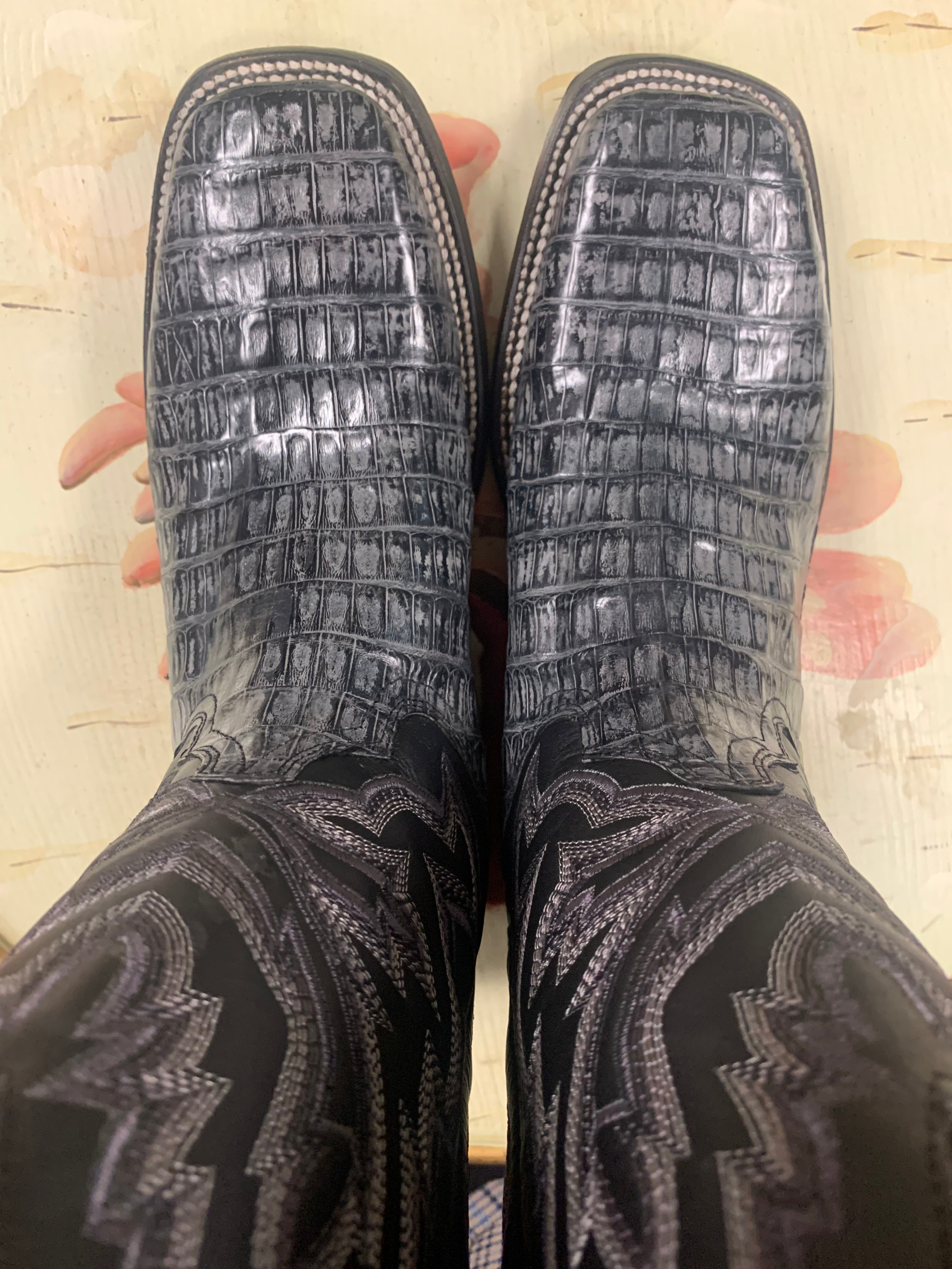 Corral Men's Exotic Caiman Western Boots - Broad Square Toe