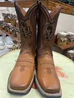 Cuadra Honey Ostrich Bovine Leather Laser Woven Square Toe