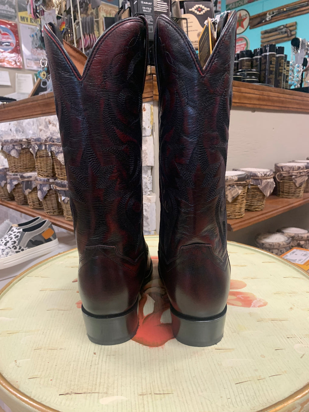 DAN POST MEN'S BLACK CHERRY MIGNON WESTERN BOOTS - MEDIUM TOE