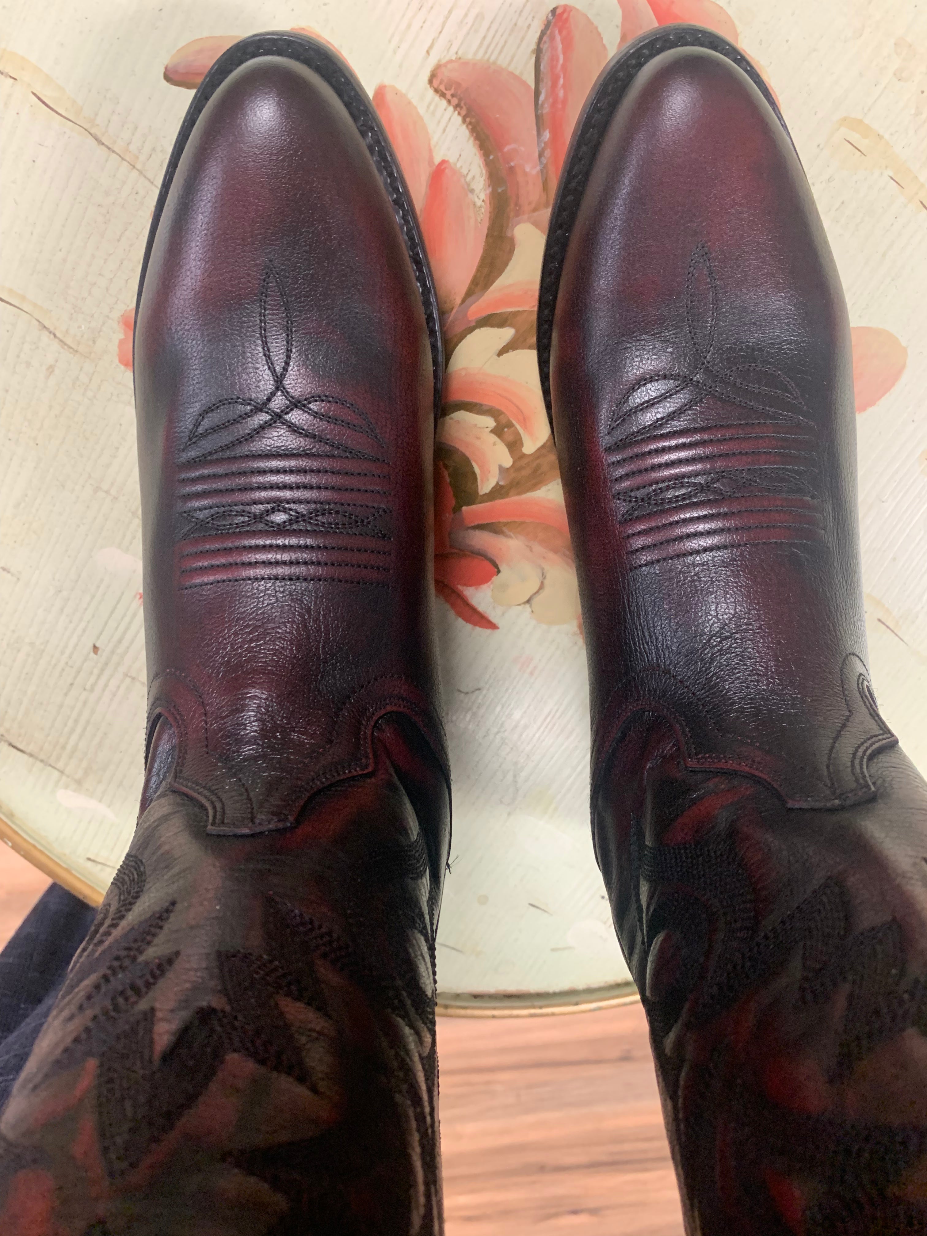 DAN POST MEN'S BLACK CHERRY MIGNON WESTERN BOOTS - MEDIUM TOE