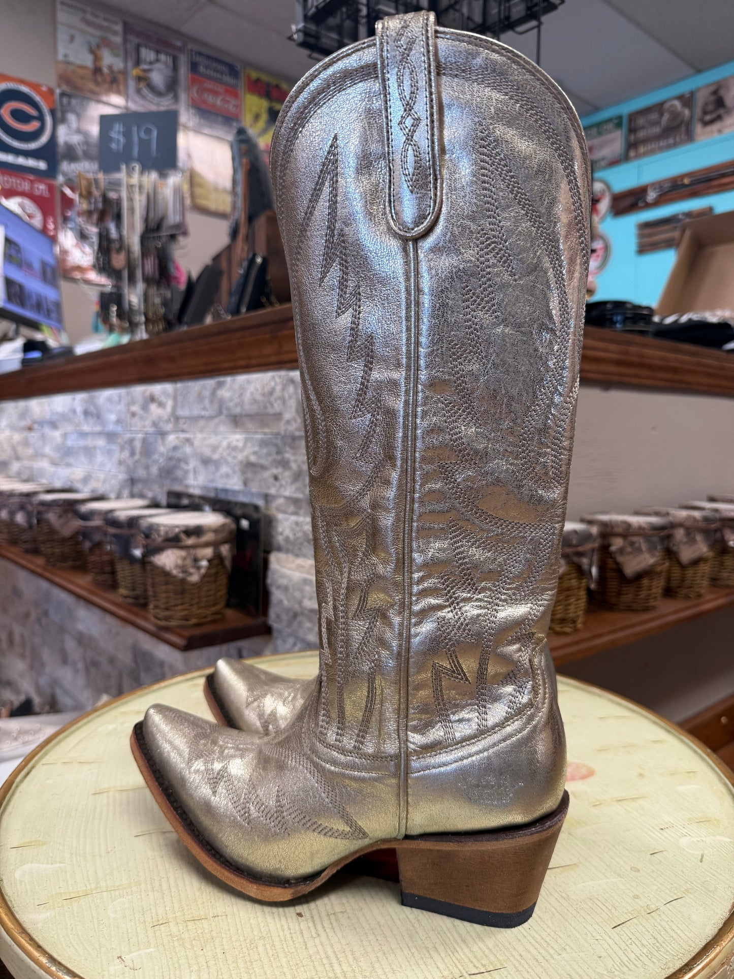 Nighthawk Smokeshow Champagne Metallic Boots Junk Gypsy Lane JG0058A