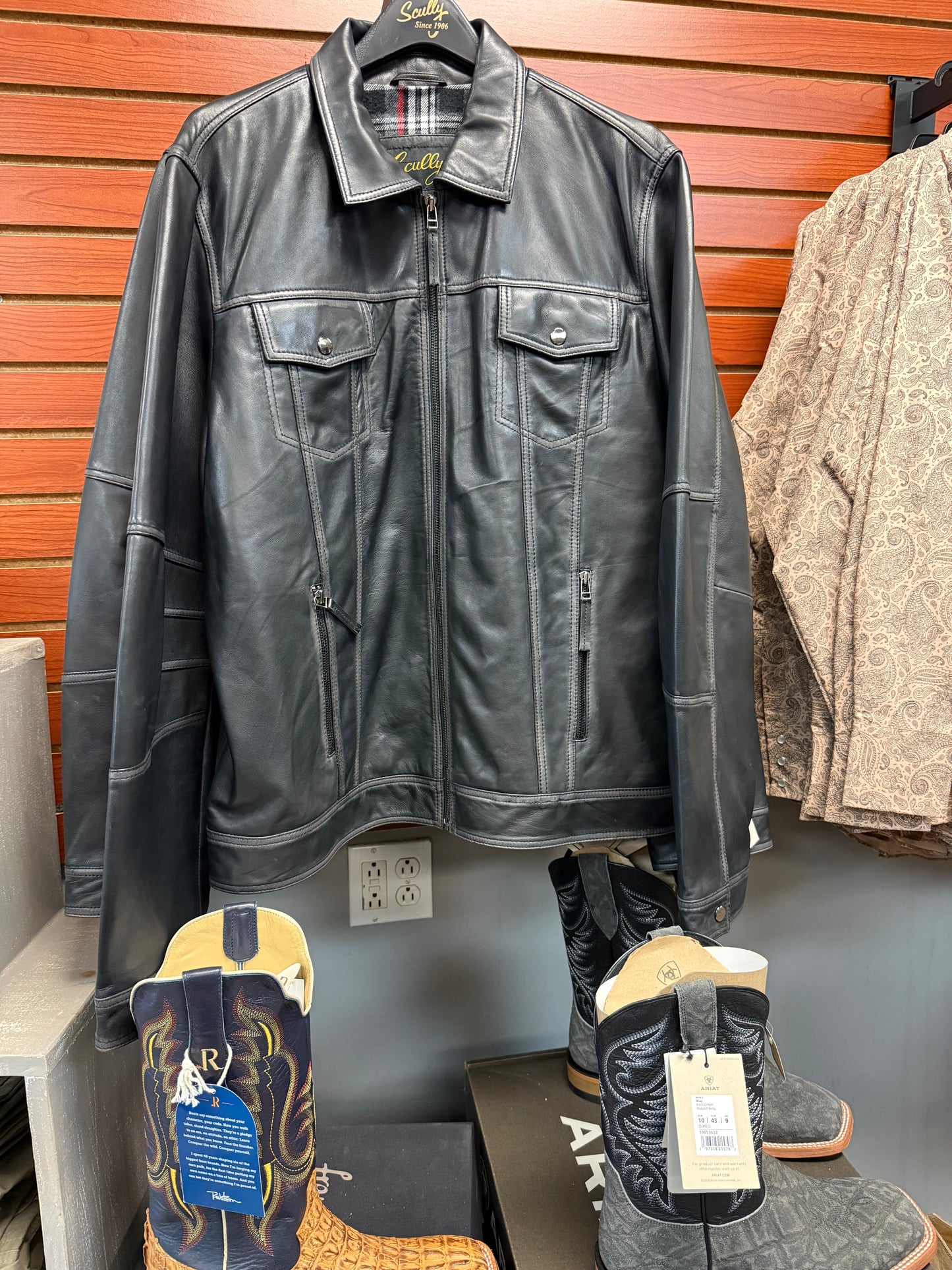 Scully Mens Black Leather Jacket