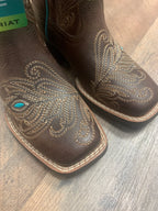 ARIAT GIRLS' BRIGHT EYES II HAT LEATHER BOOT - BROAD SQUARE TOE